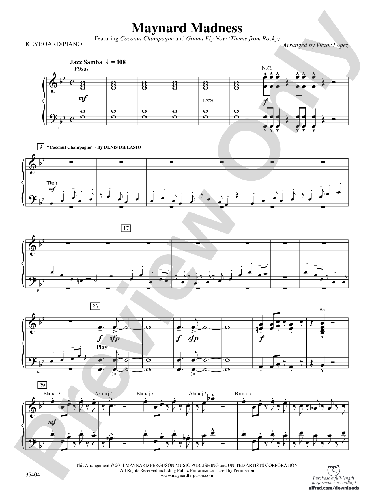 Maynard Madness: Piano Accompaniment