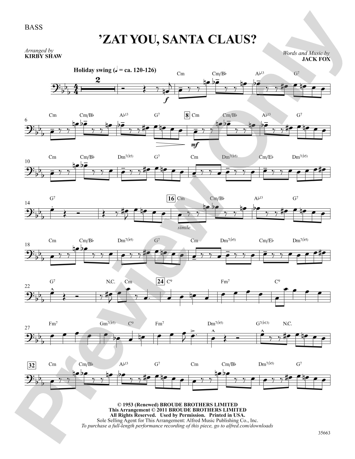'Zat You, Santa Claus?: String Bass