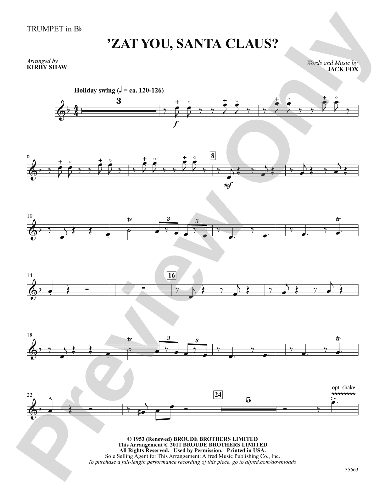 'Zat You, Santa Claus?: 1st B-flat Trumpet