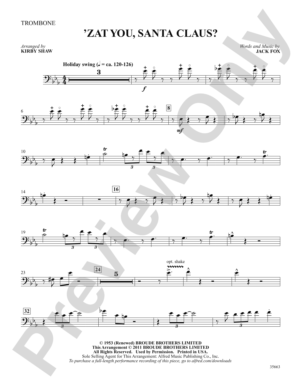 'Zat You, Santa Claus?: 1st Trombone