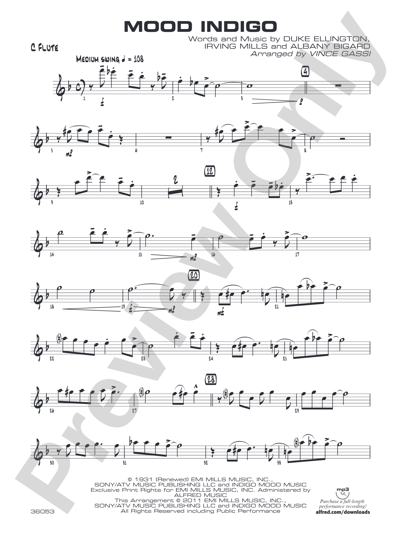 Mood Indigo: Flute