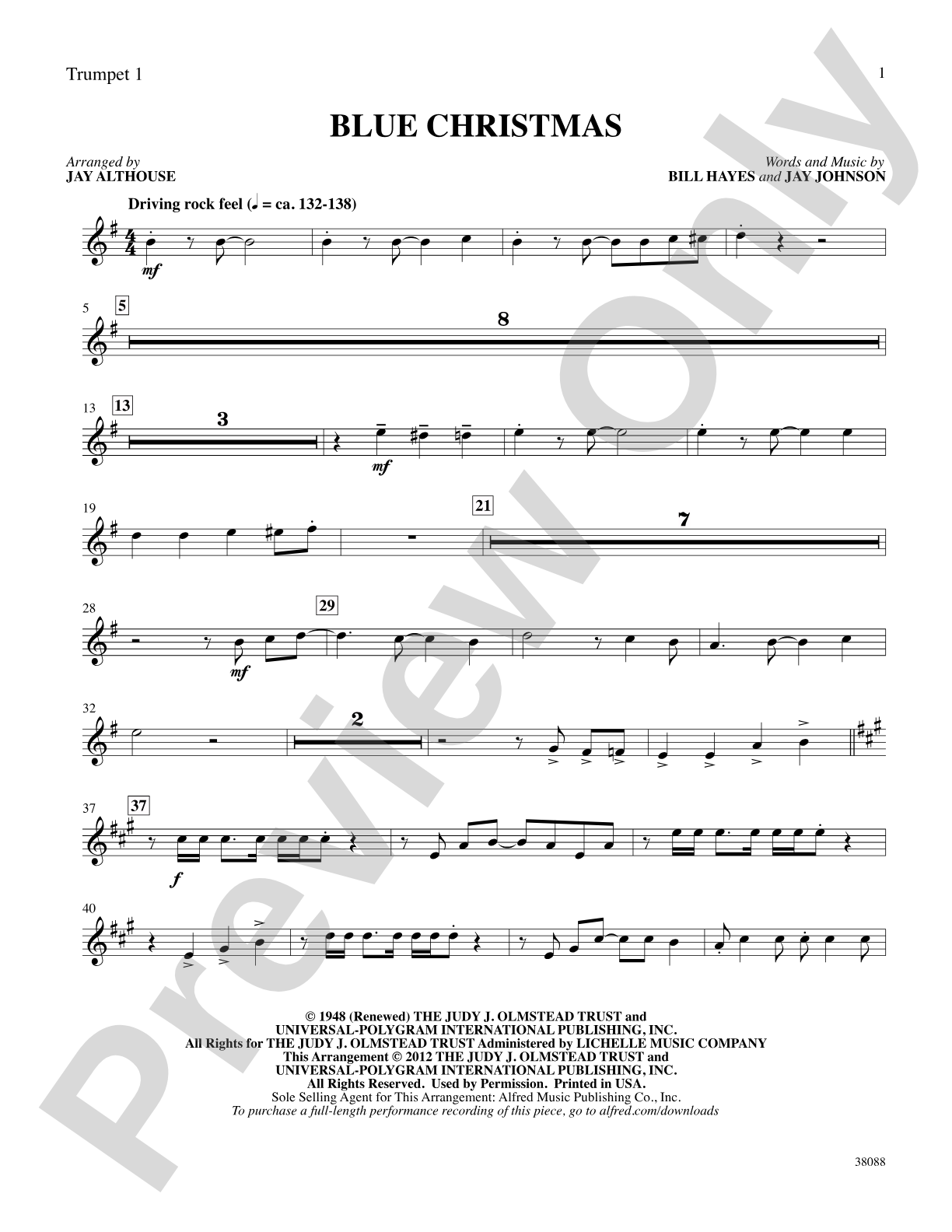 Blue Christmas: 1st B-flat Trumpet