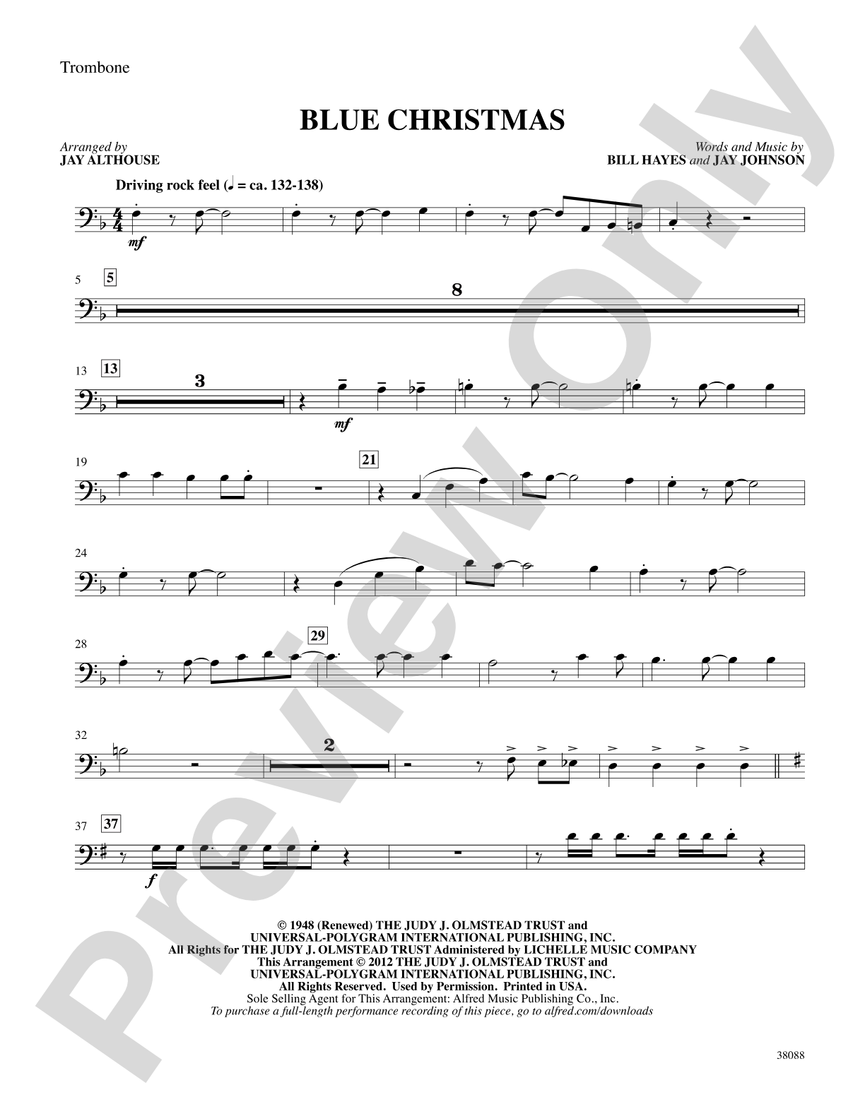 Blue Christmas: 1st Trombone