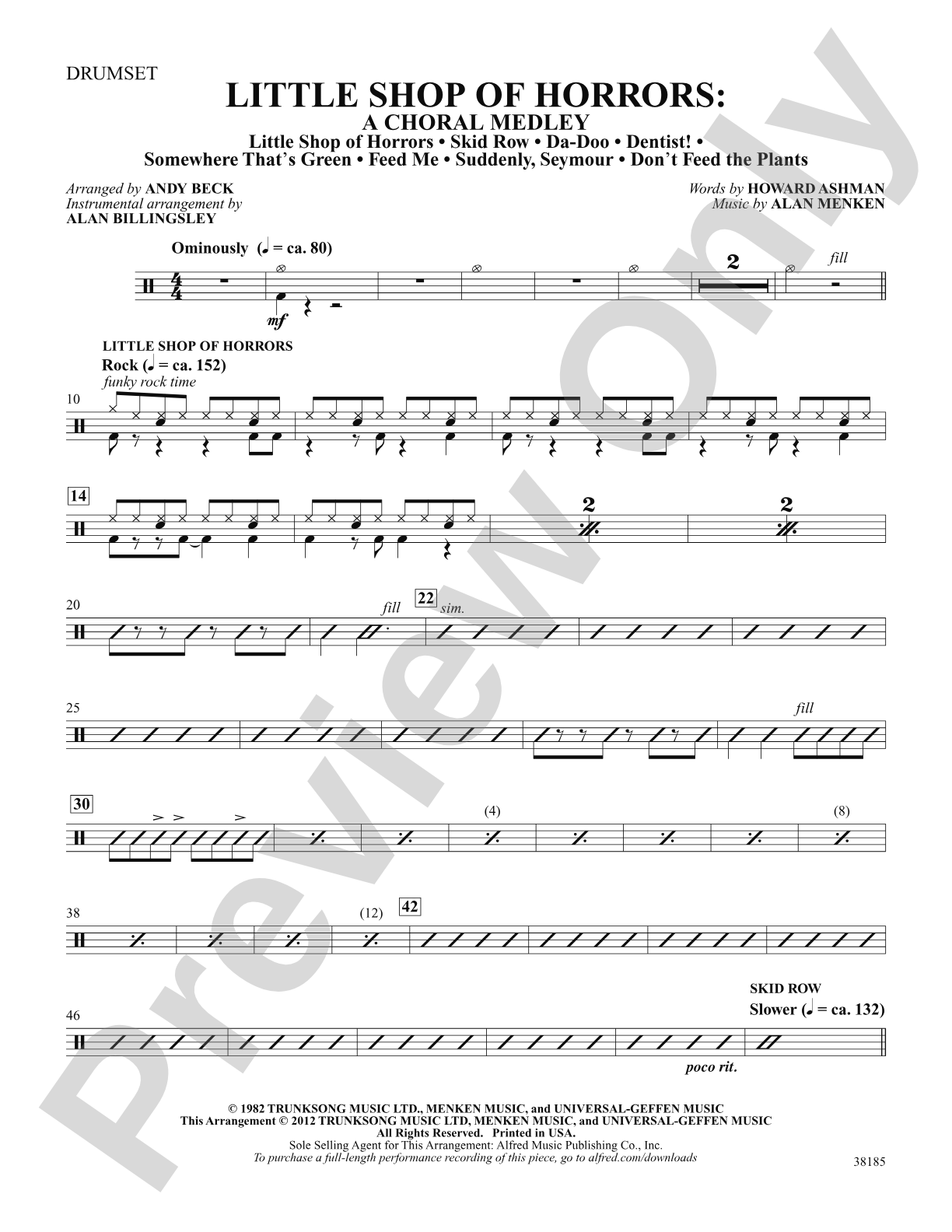 Little Shop of Horrors: A Choral Medley: Drums
