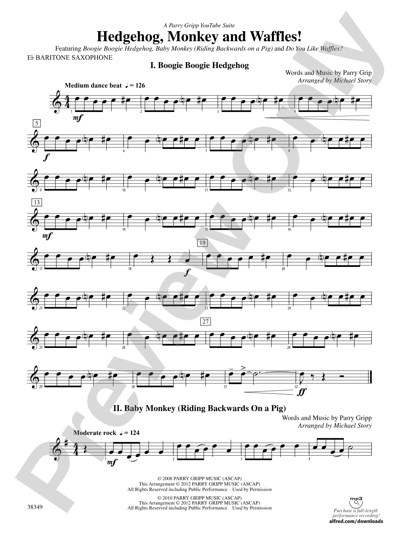 Hedgehog, Monkey and Waffles!: E-flat Baritone Saxophone