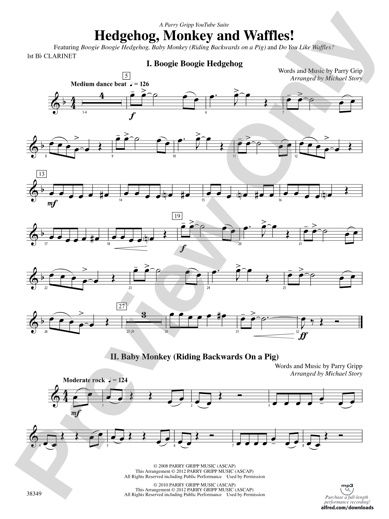 Hedgehog, Monkey and Waffles!: 1st B-flat Clarinet