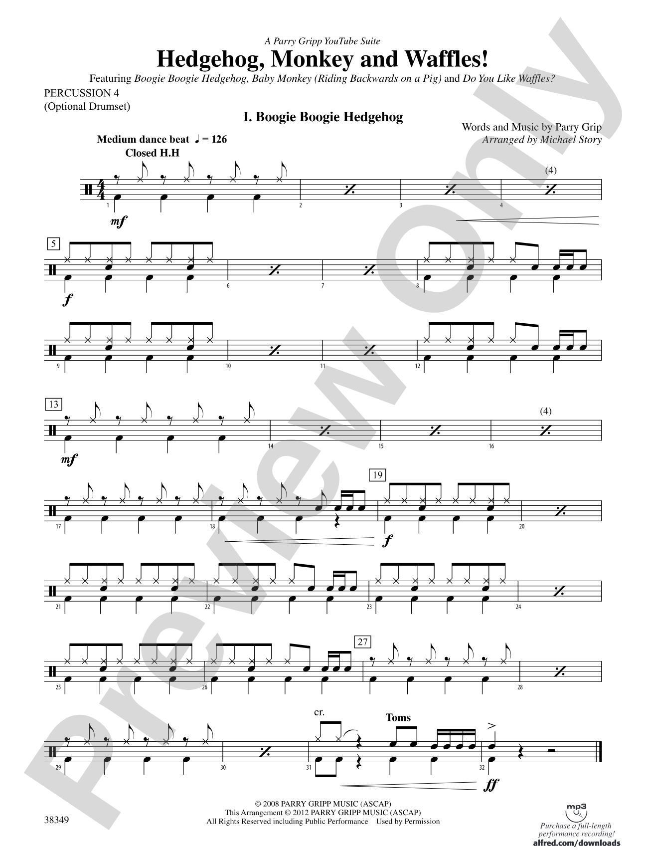 Hedgehog, Monkey and Waffles!: 4th Percussion