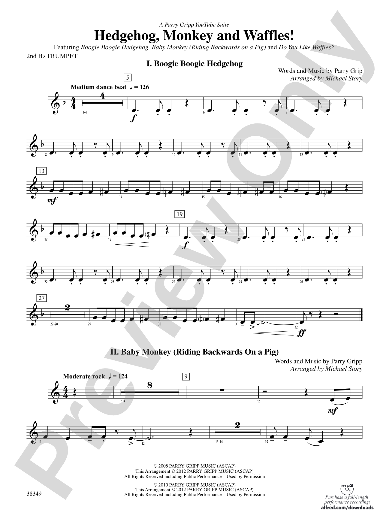 Hedgehog, Monkey and Waffles!: 2nd B-flat Trumpet