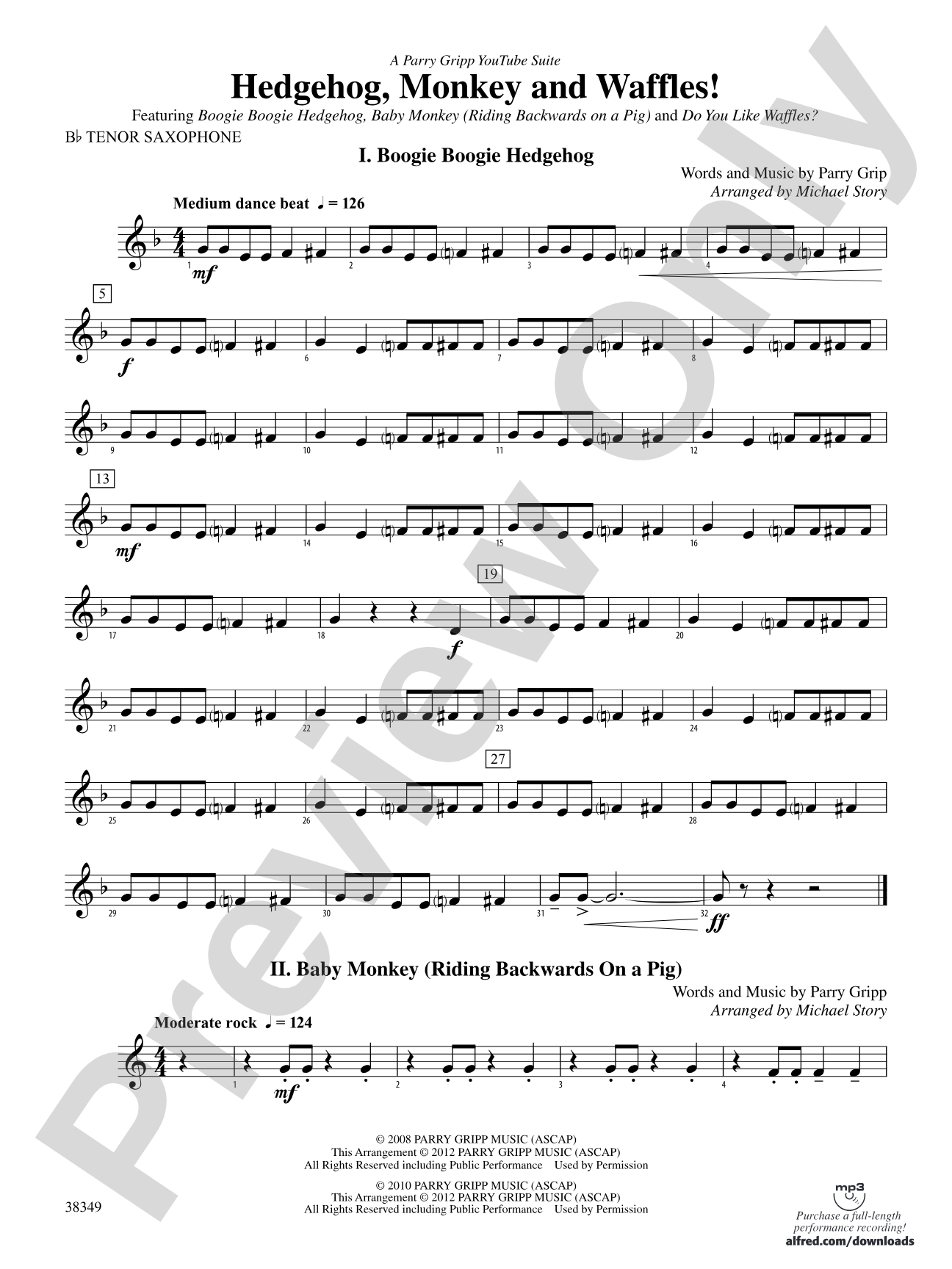 Hedgehog, Monkey and Waffles!: B-flat Tenor Saxophone