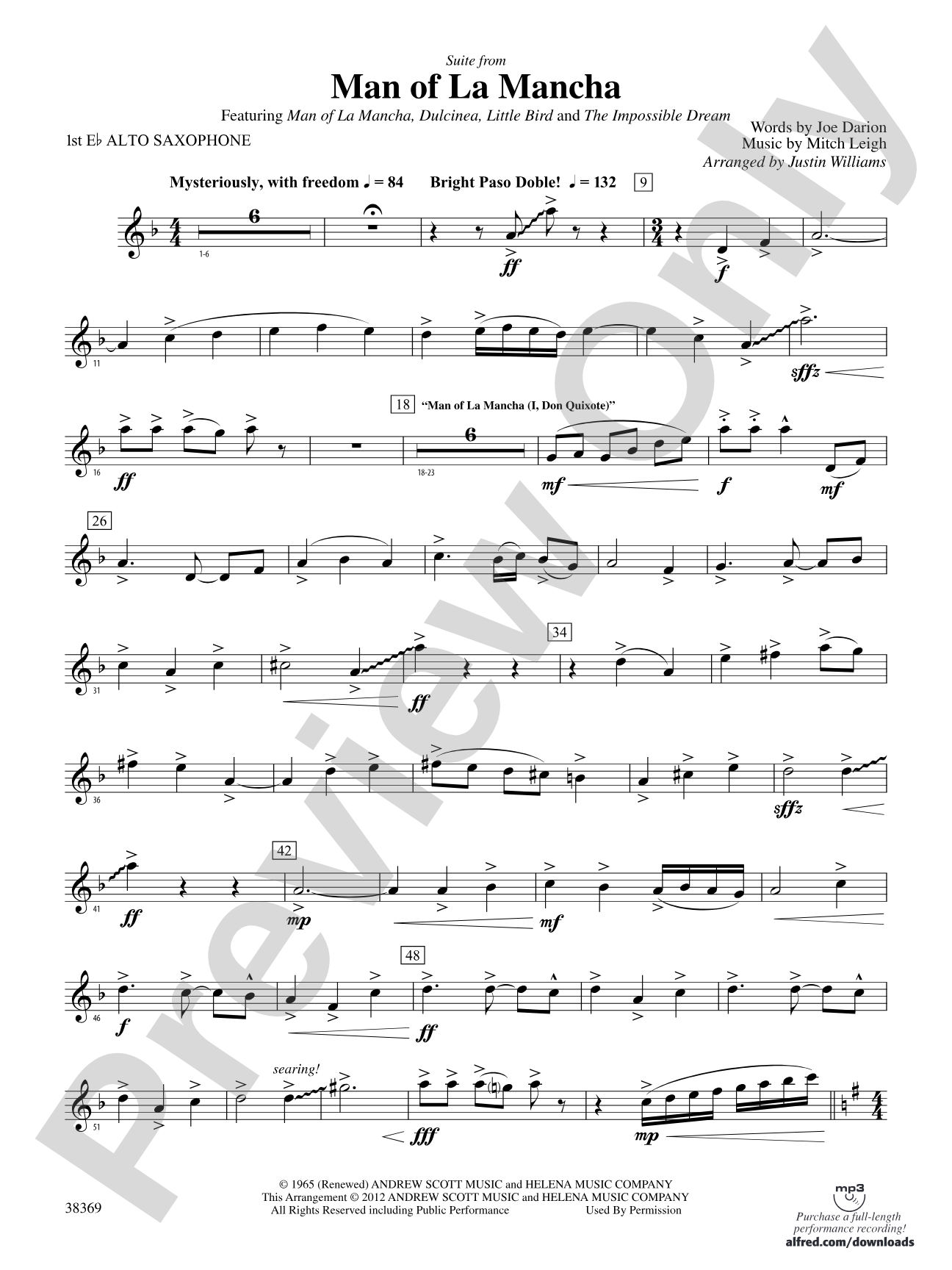 Man of La Mancha: E-flat Alto Saxophone