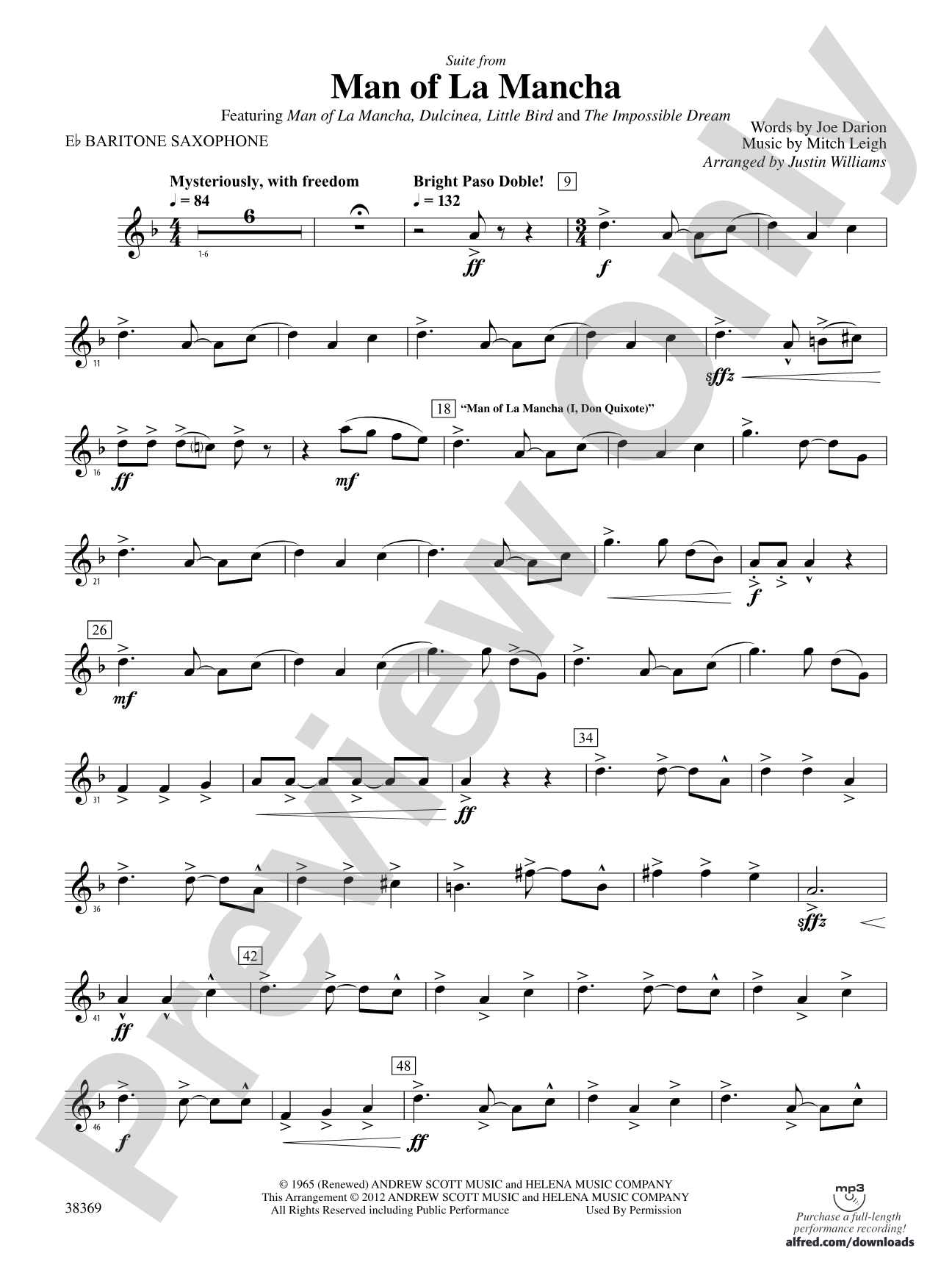 Man of La Mancha: E-flat Baritone Saxophone