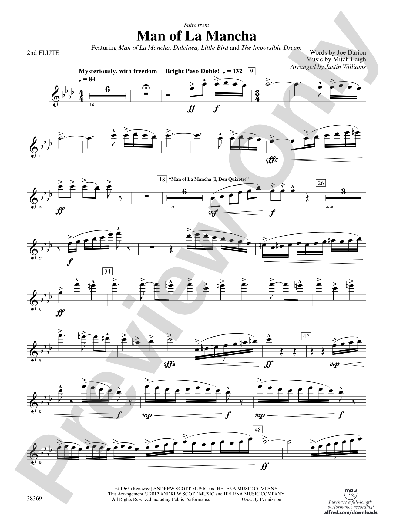 Man of La Mancha: 2nd Flute