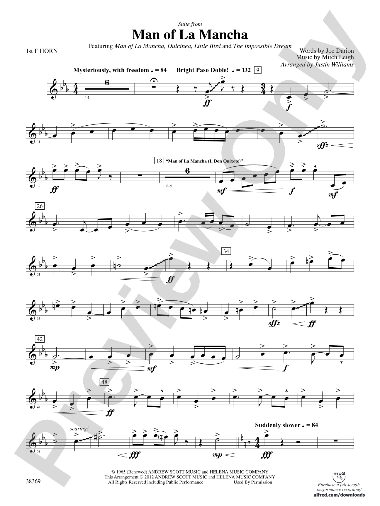Man of La Mancha: 1st F Horn