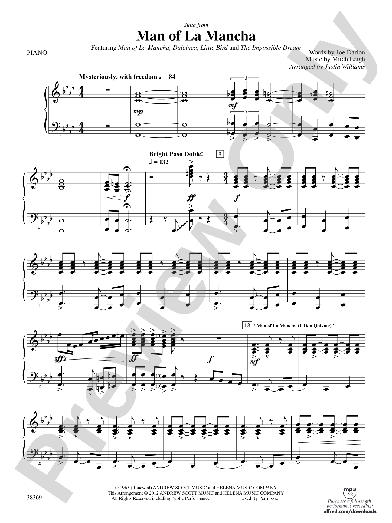 Man of La Mancha: Piano Accompaniment