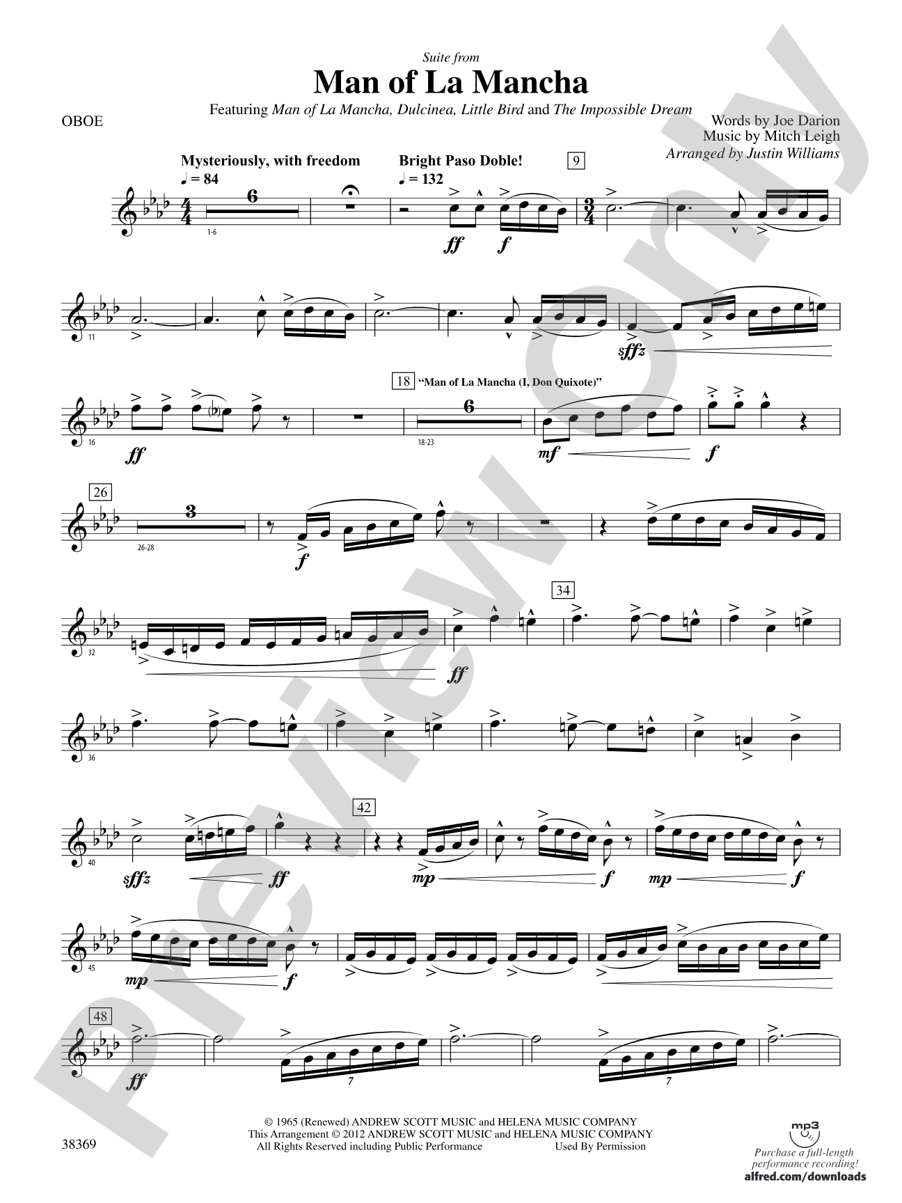 Man of La Mancha: Oboe