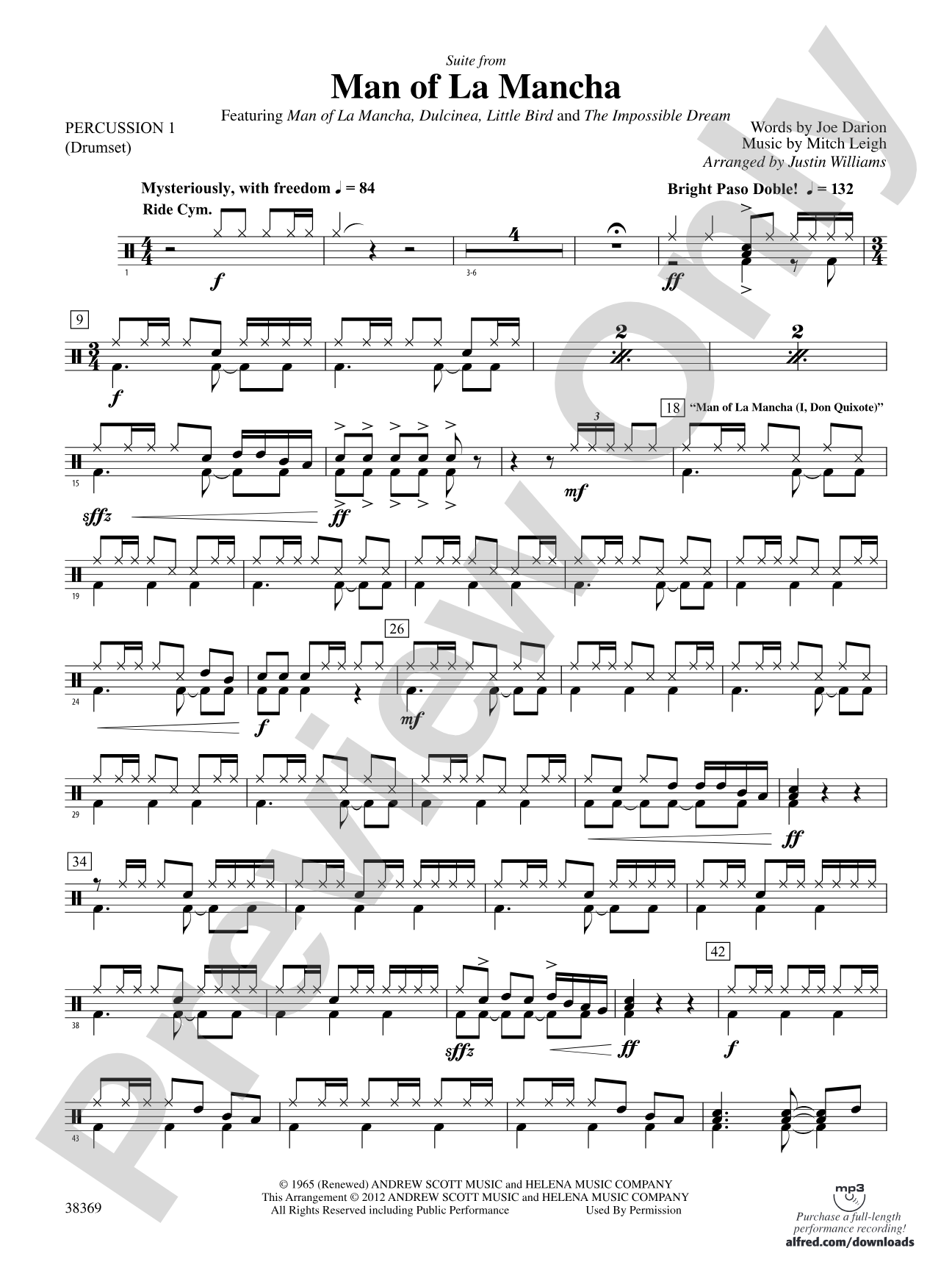Man of La Mancha: 1st Percussion