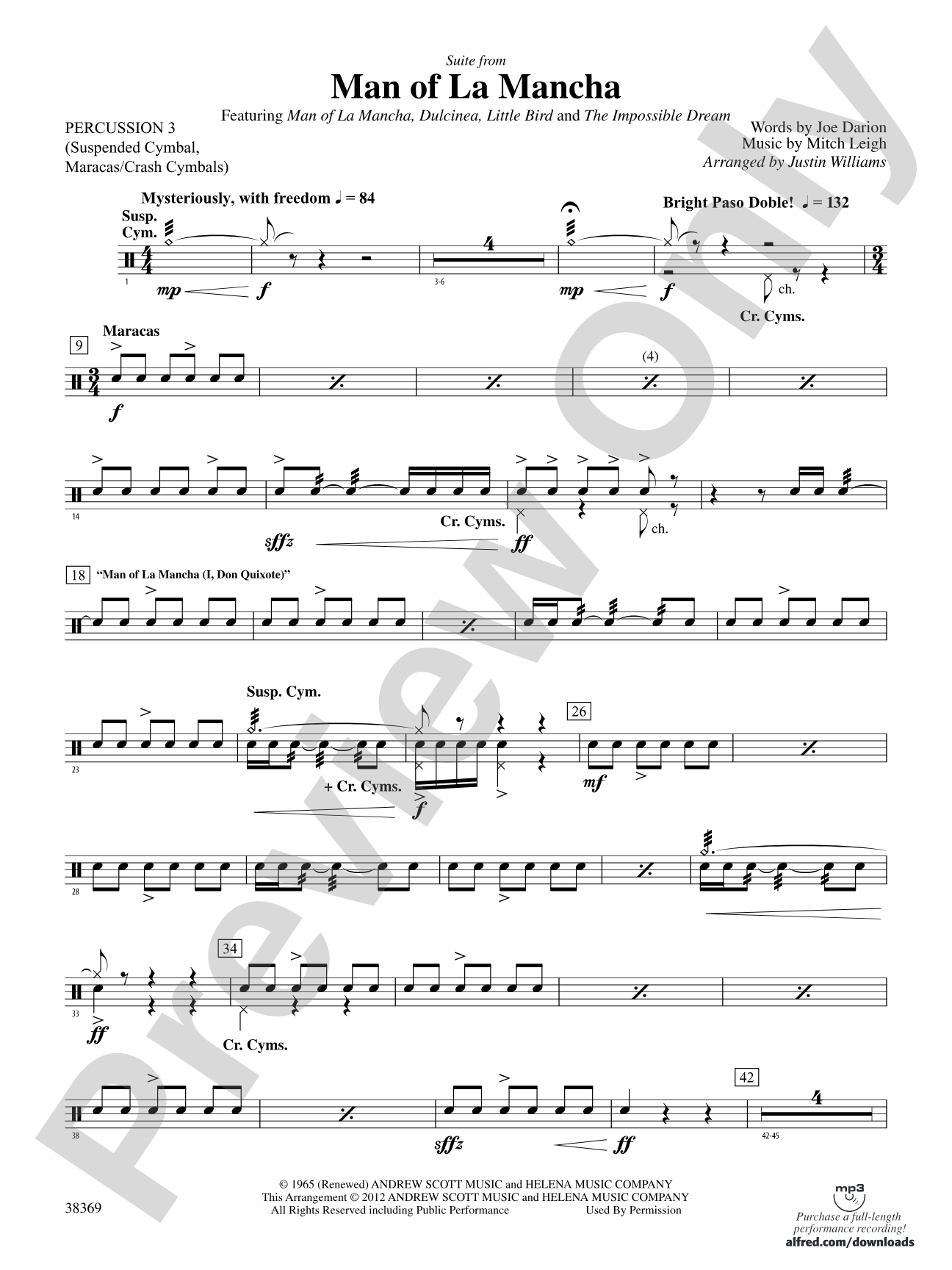 Man of La Mancha: 3rd Percussion
