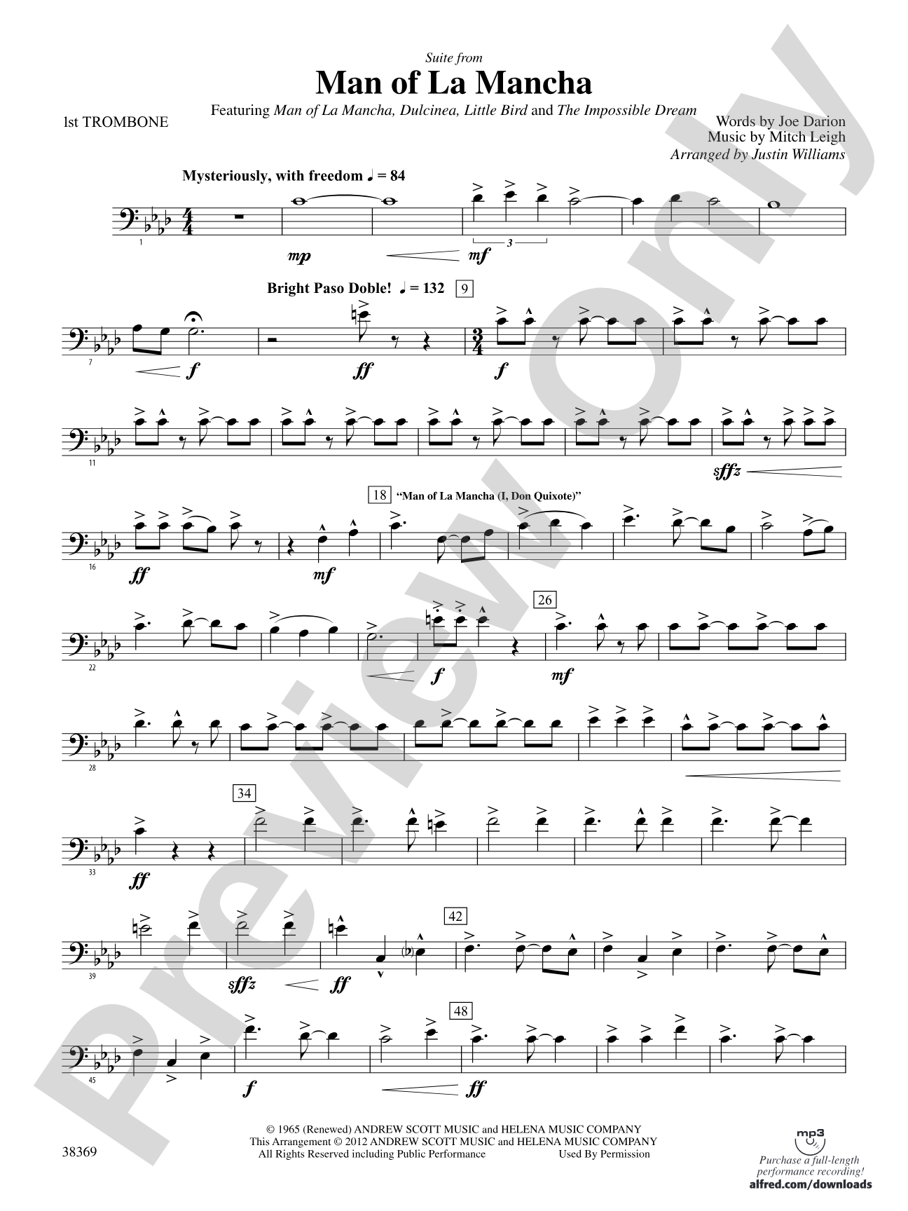 Man of La Mancha: 1st Trombone