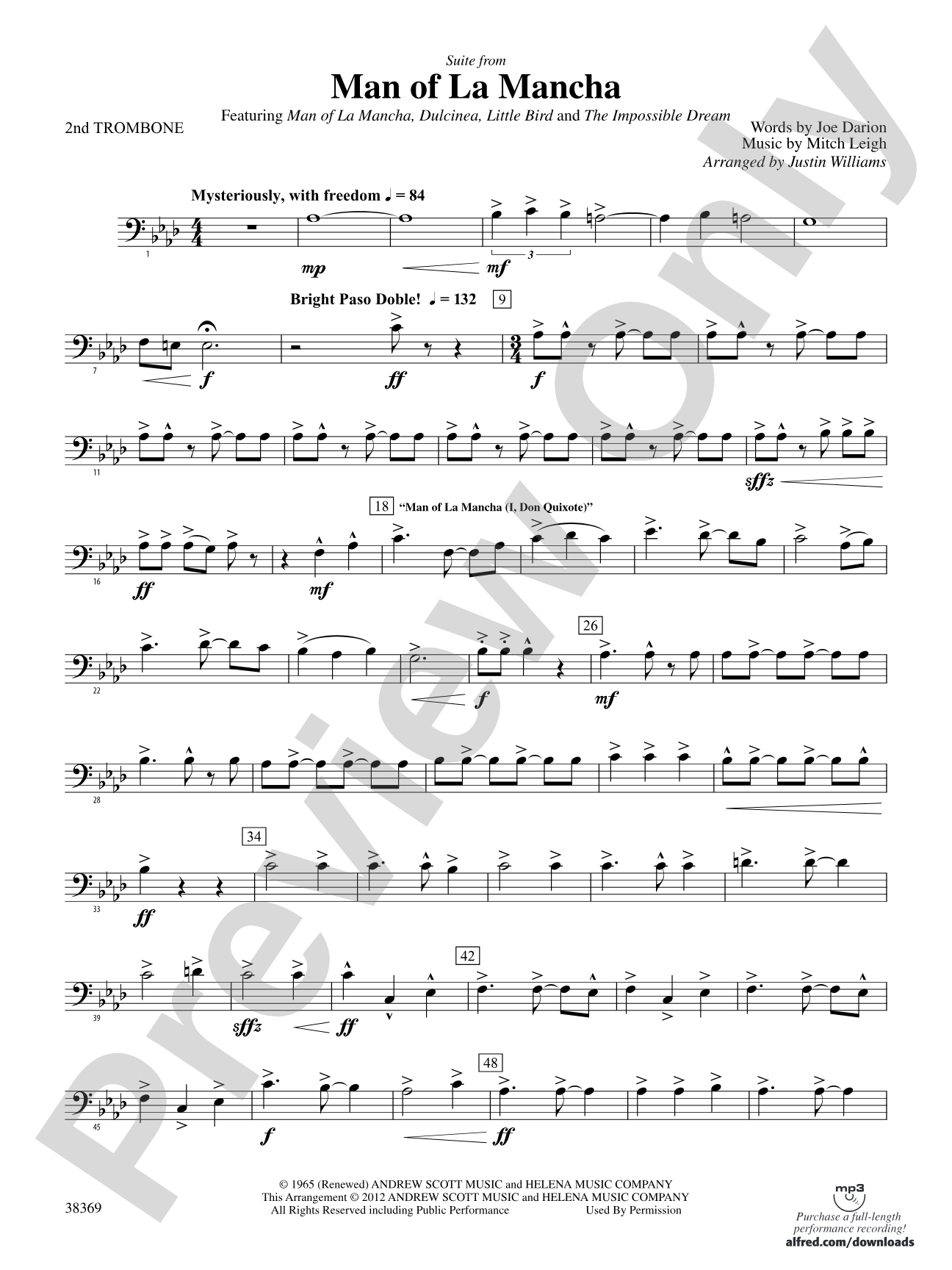 Man of La Mancha: 2nd Trombone