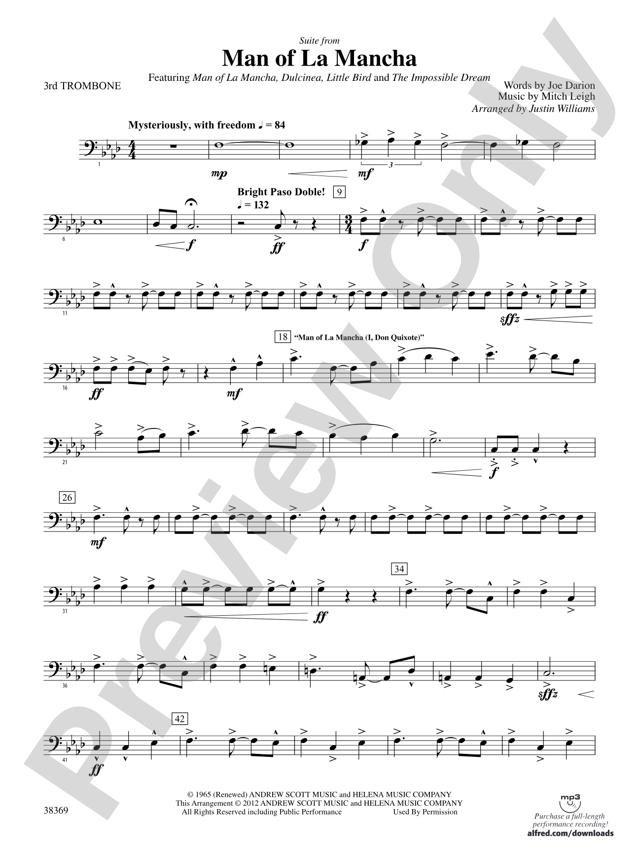Man of La Mancha: 3rd Trombone