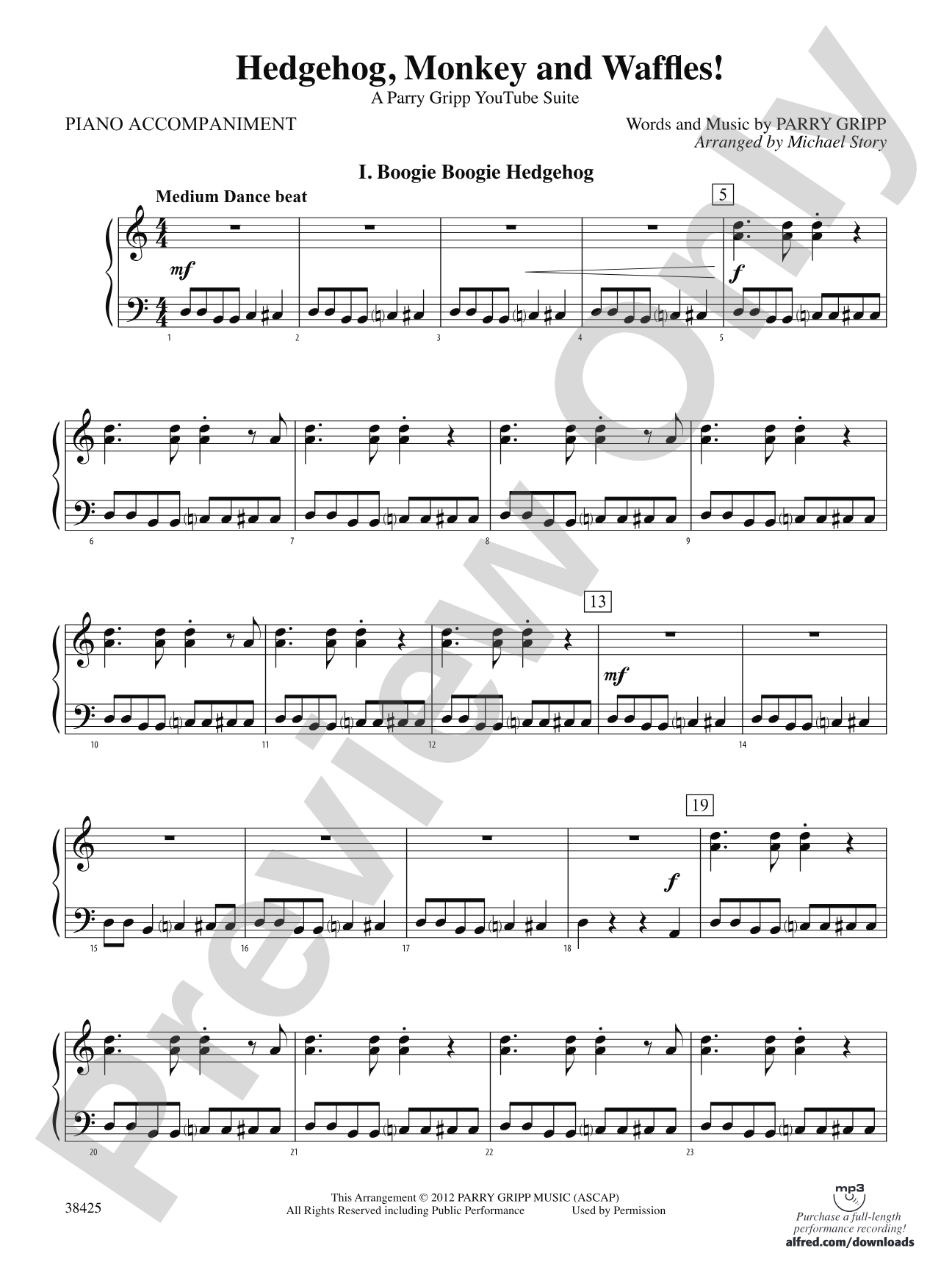 Hedgehog, Monkey and Waffles!: Piano Accompaniment