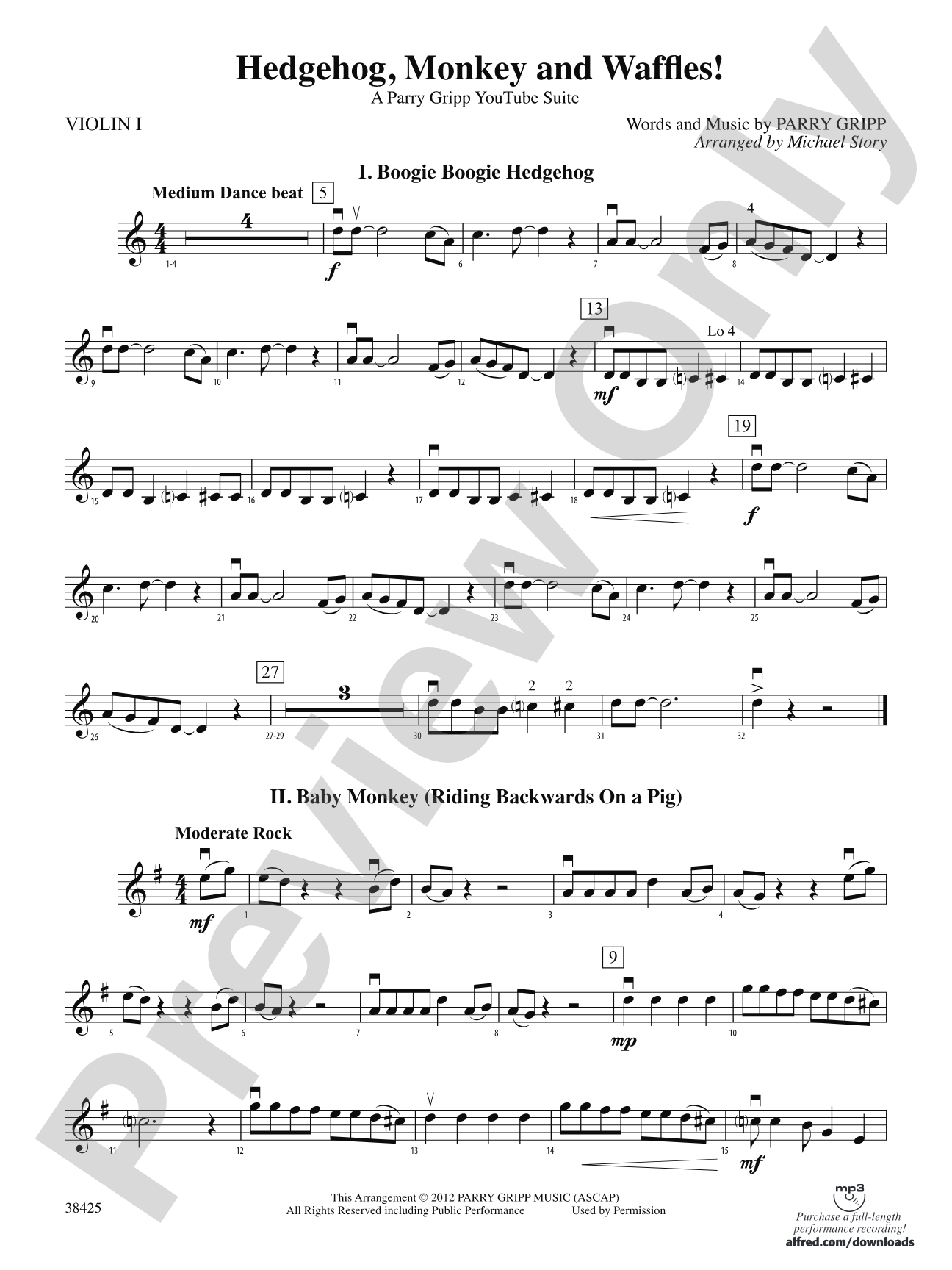 Hedgehog, Monkey and Waffles!: 1st Violin