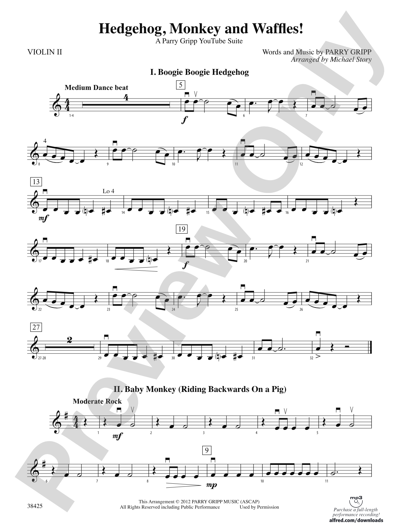 Hedgehog, Monkey and Waffles!: 2nd Violin