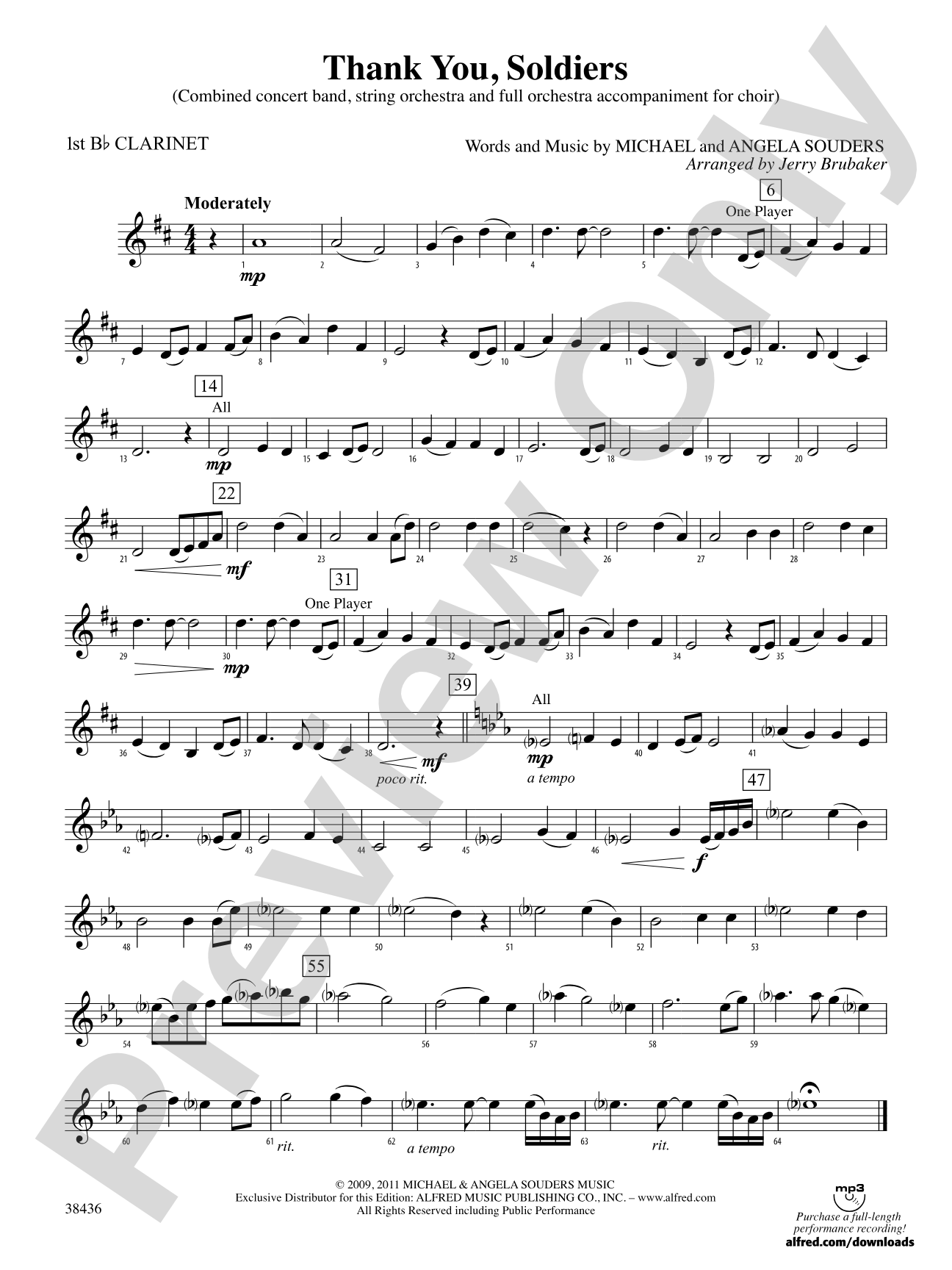 Thank You, Soldiers: 1st B-flat Clarinet