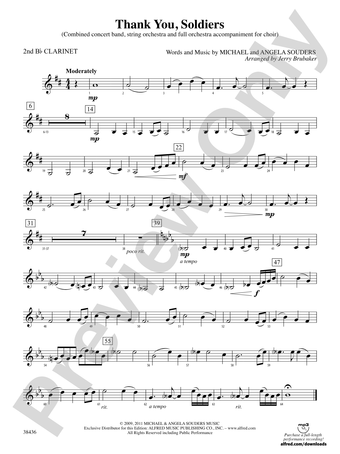 Thank You, Soldiers: 2nd B-flat Clarinet