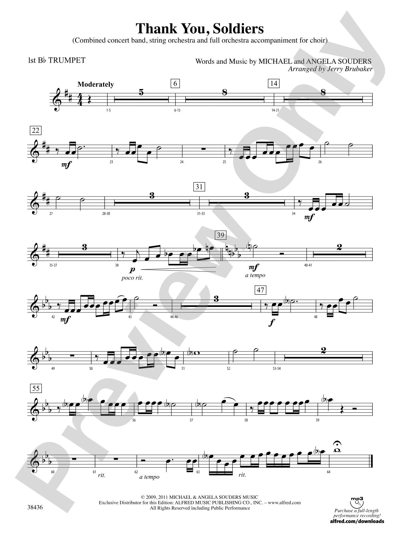 Thank You, Soldiers: 1st B-flat Trumpet