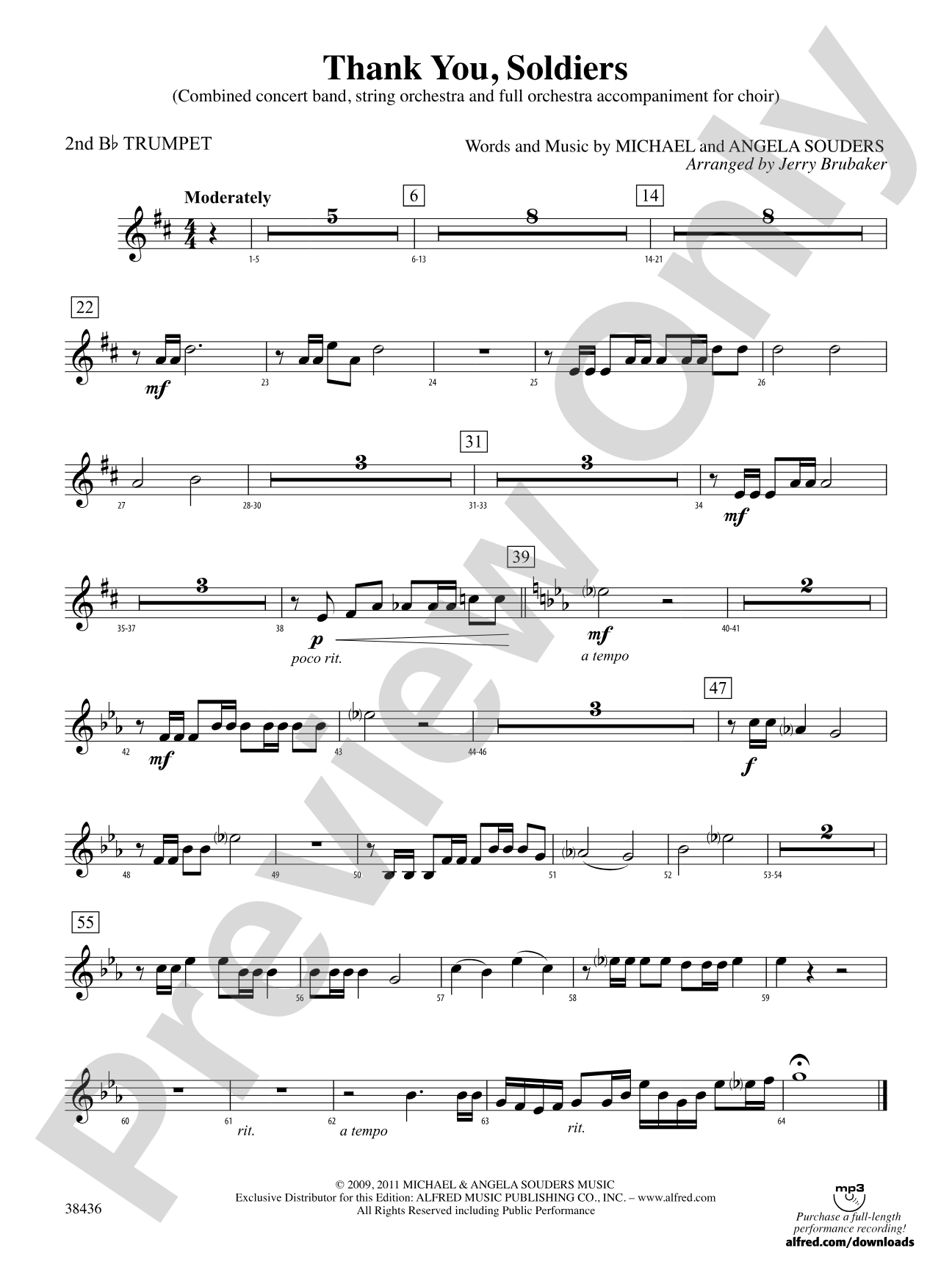 Thank You, Soldiers: 2nd B-flat Trumpet