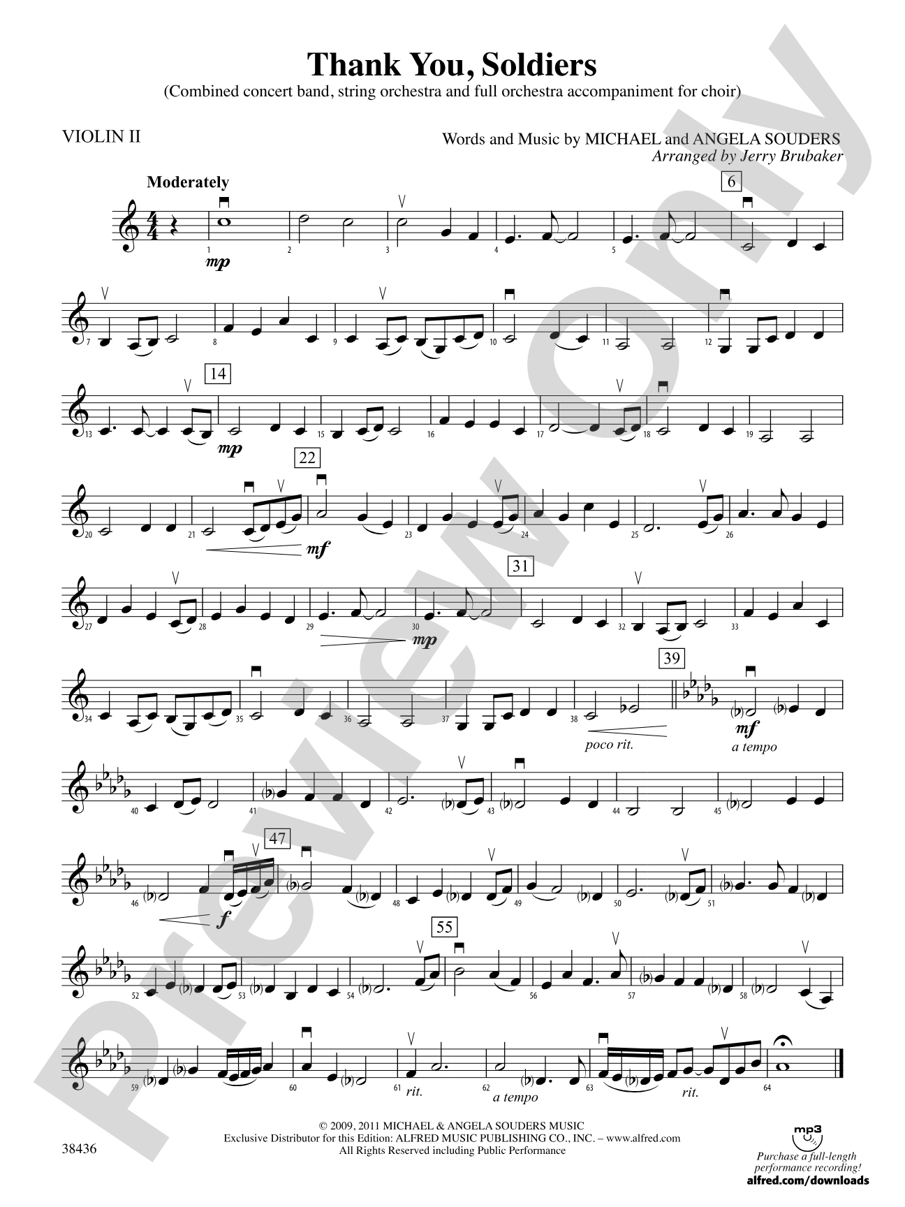 Thank You, Soldiers: 2nd Violin