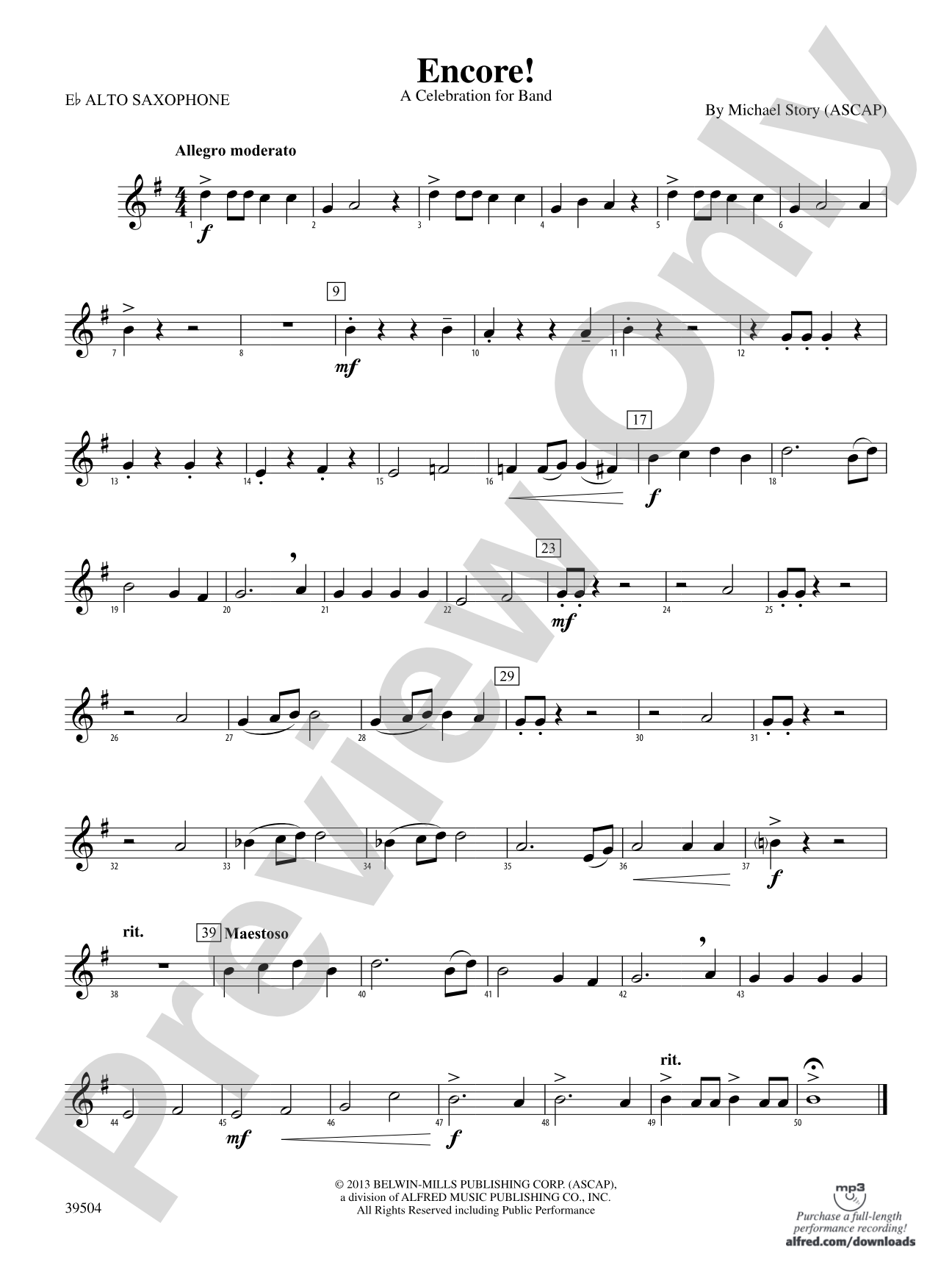Encore!: E-flat Alto Saxophone