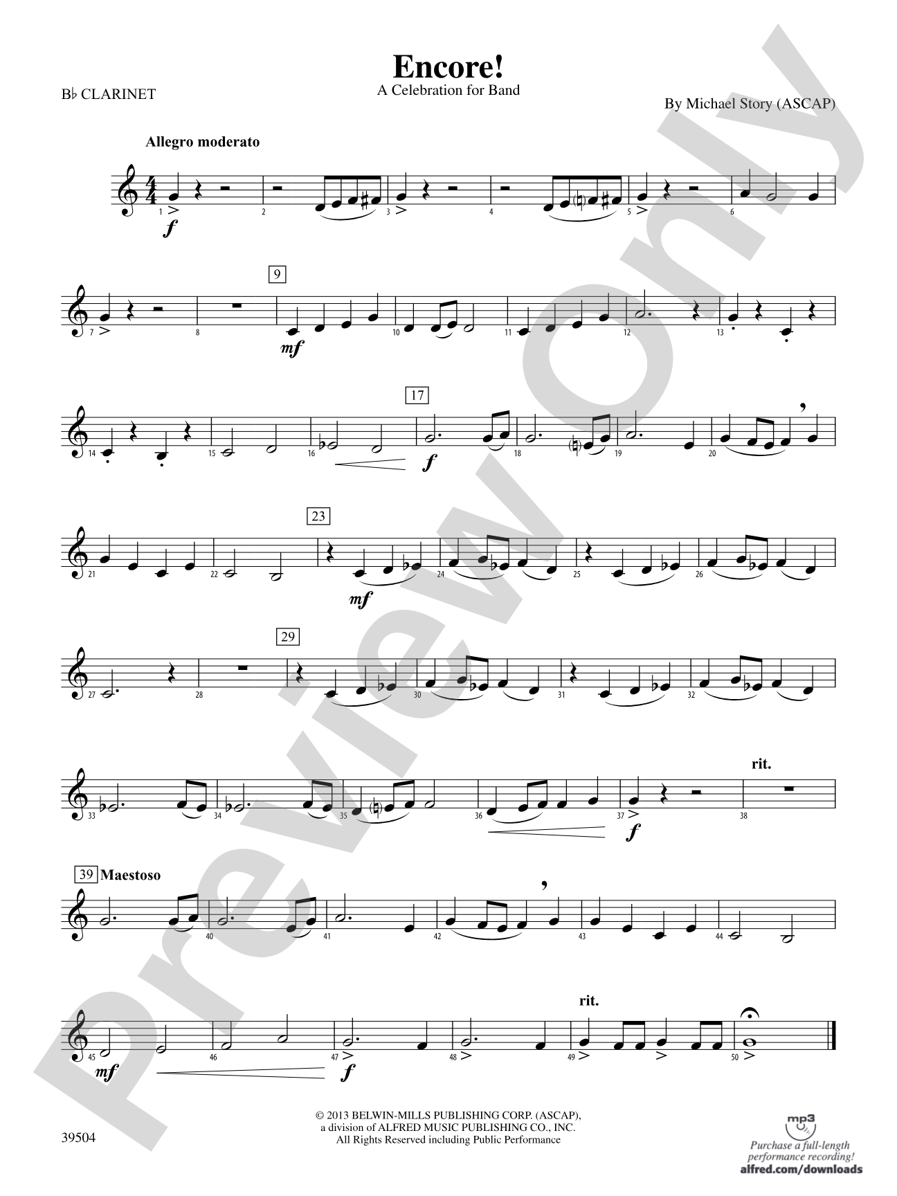 Encore!: 1st B-flat Clarinet