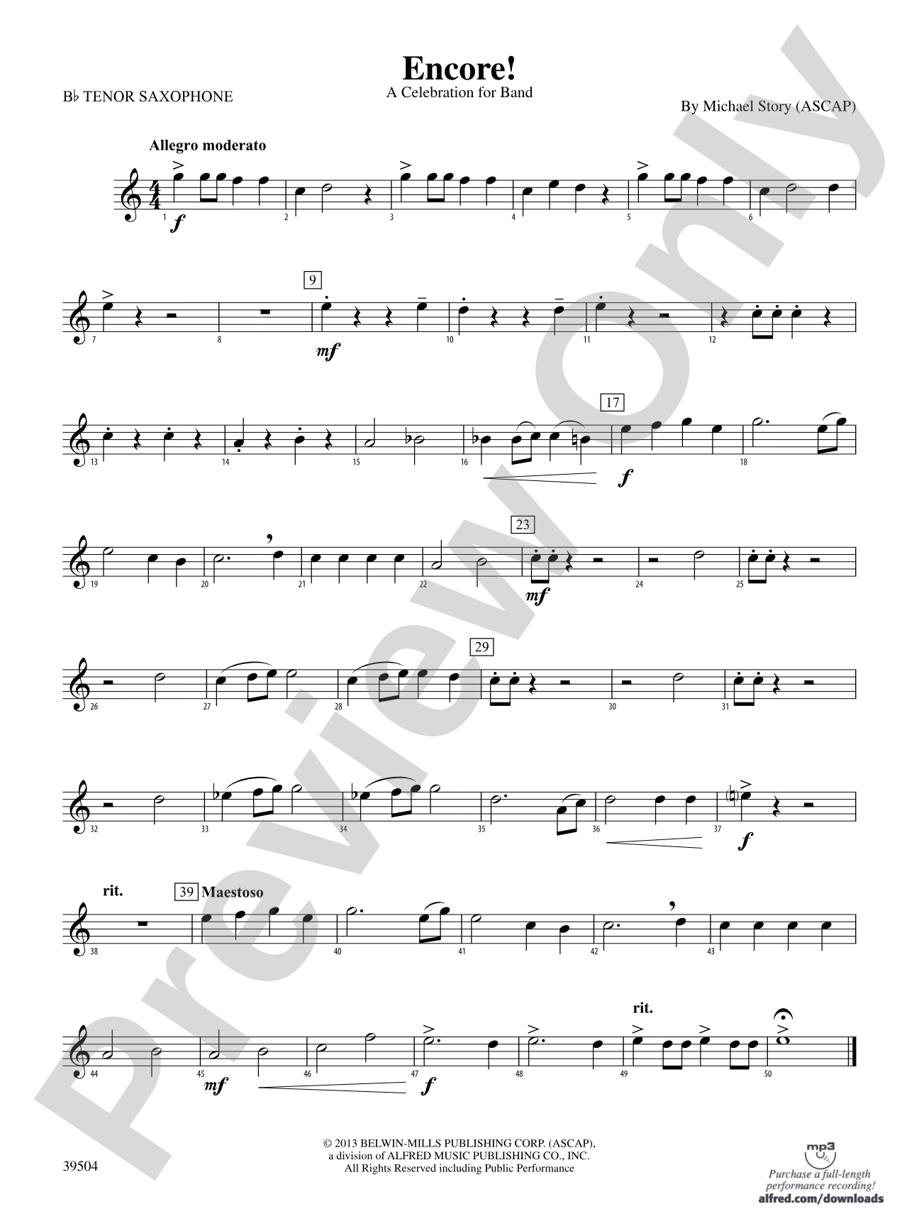 Encore!: B-flat Tenor Saxophone