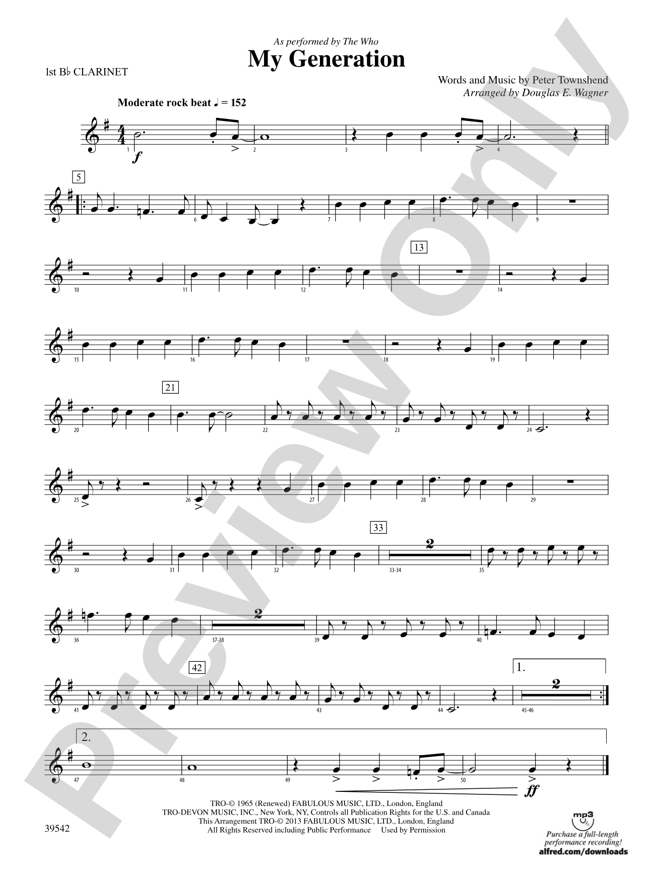 My Generation: 1st B-flat Clarinet