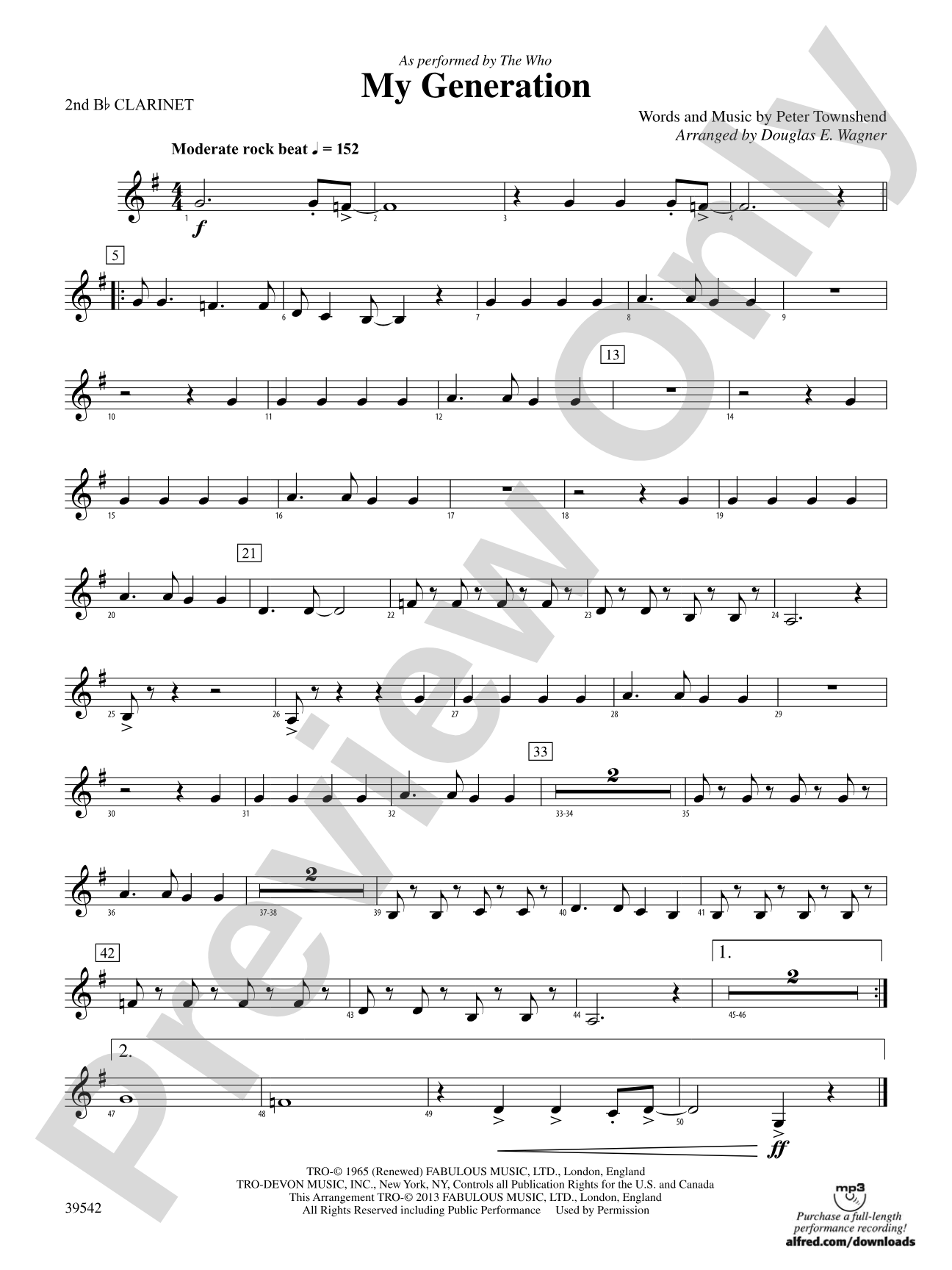 My Generation: 2nd B-flat Clarinet