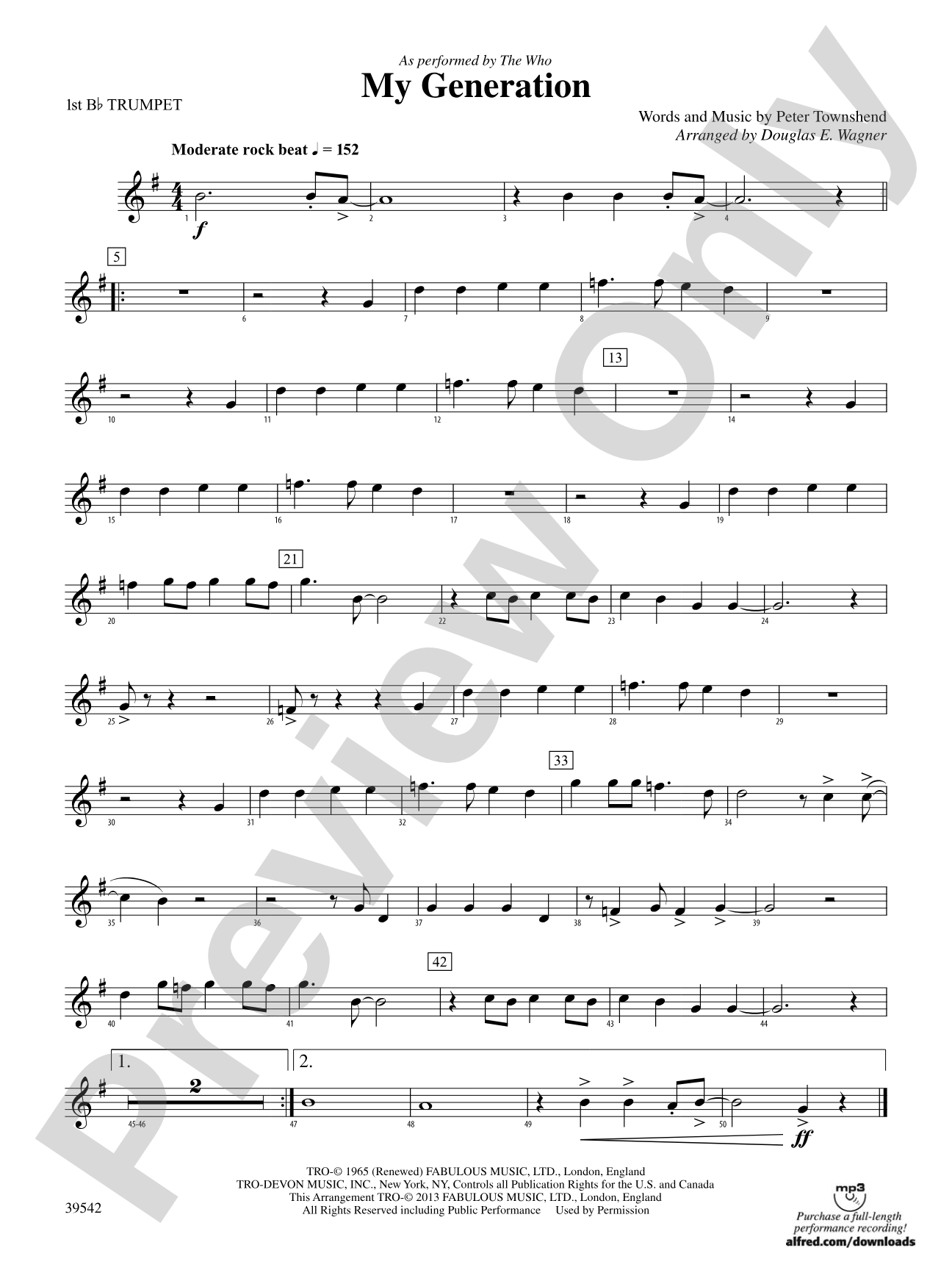 My Generation: 1st B-flat Trumpet