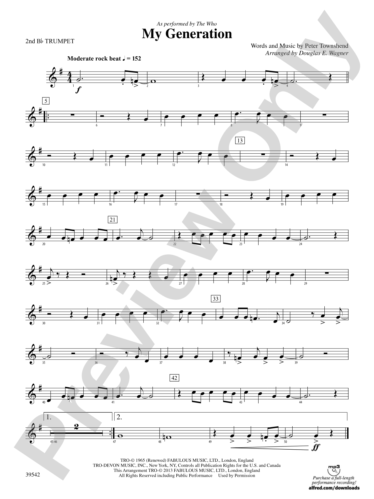 My Generation: 2nd B-flat Trumpet