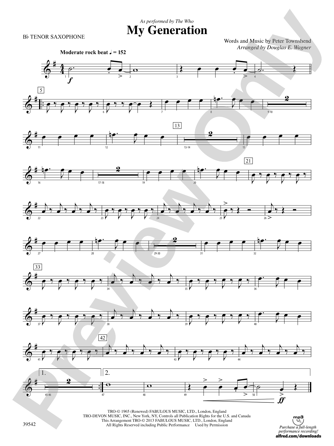 My Generation: B-flat Tenor Saxophone