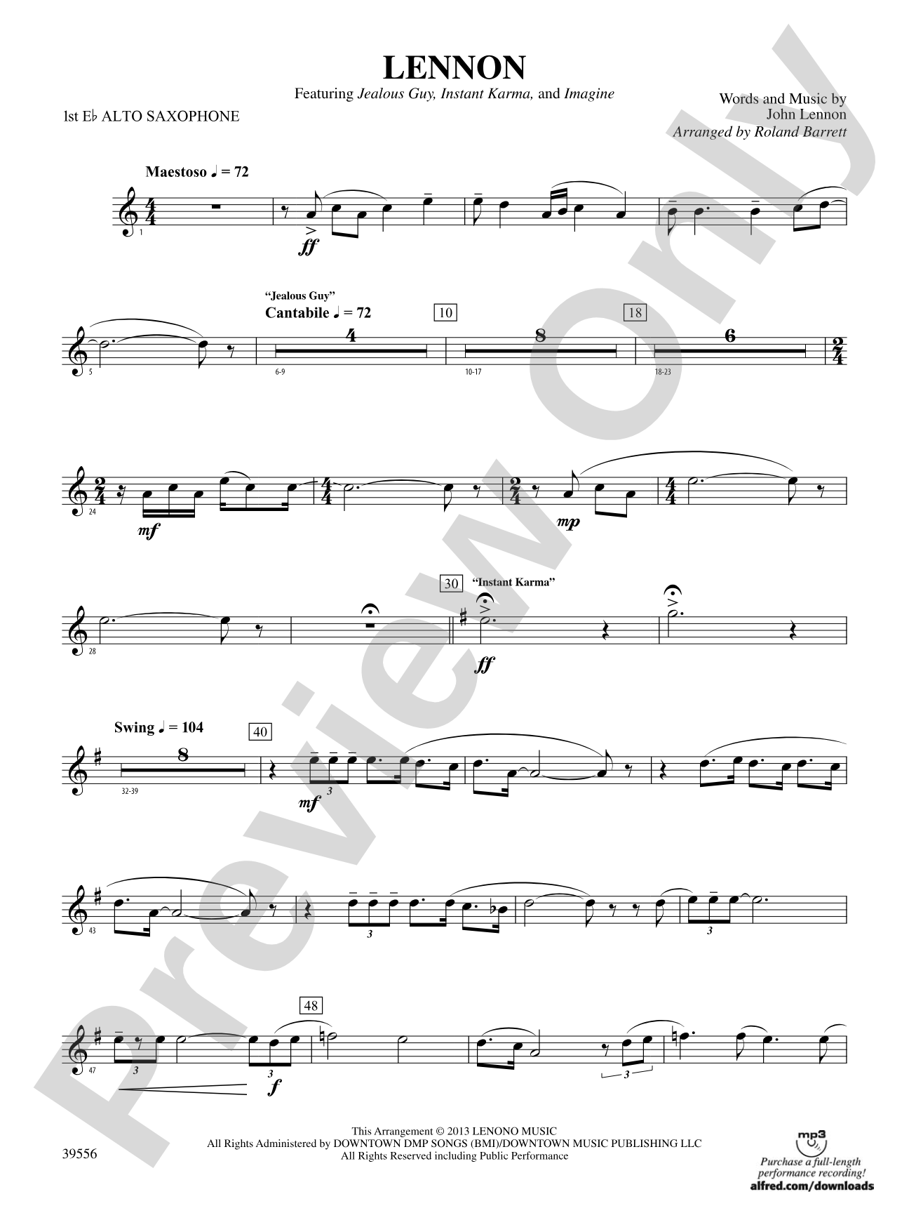 Lennon: E-flat Alto Saxophone