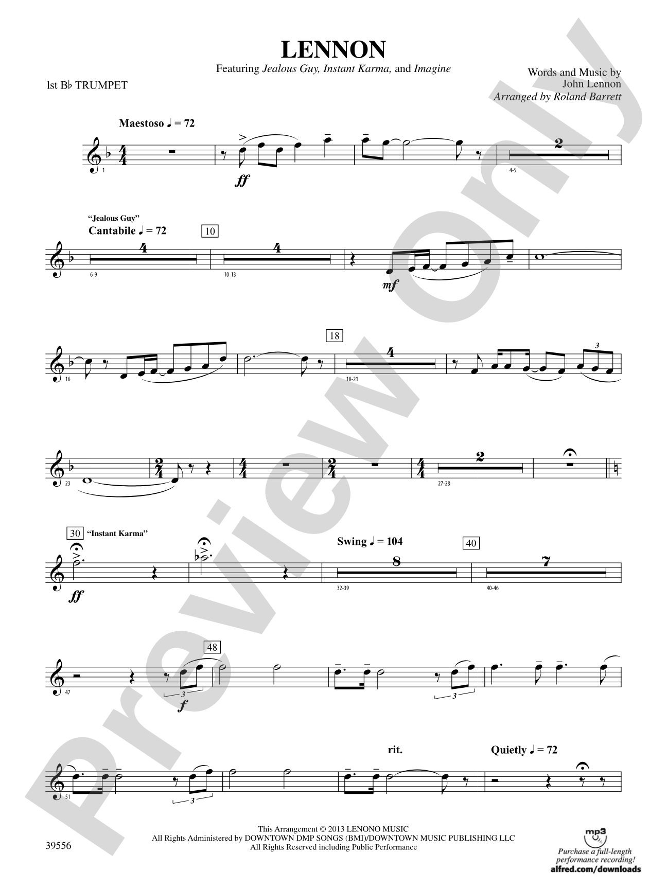 Lennon: 1st B-flat Trumpet