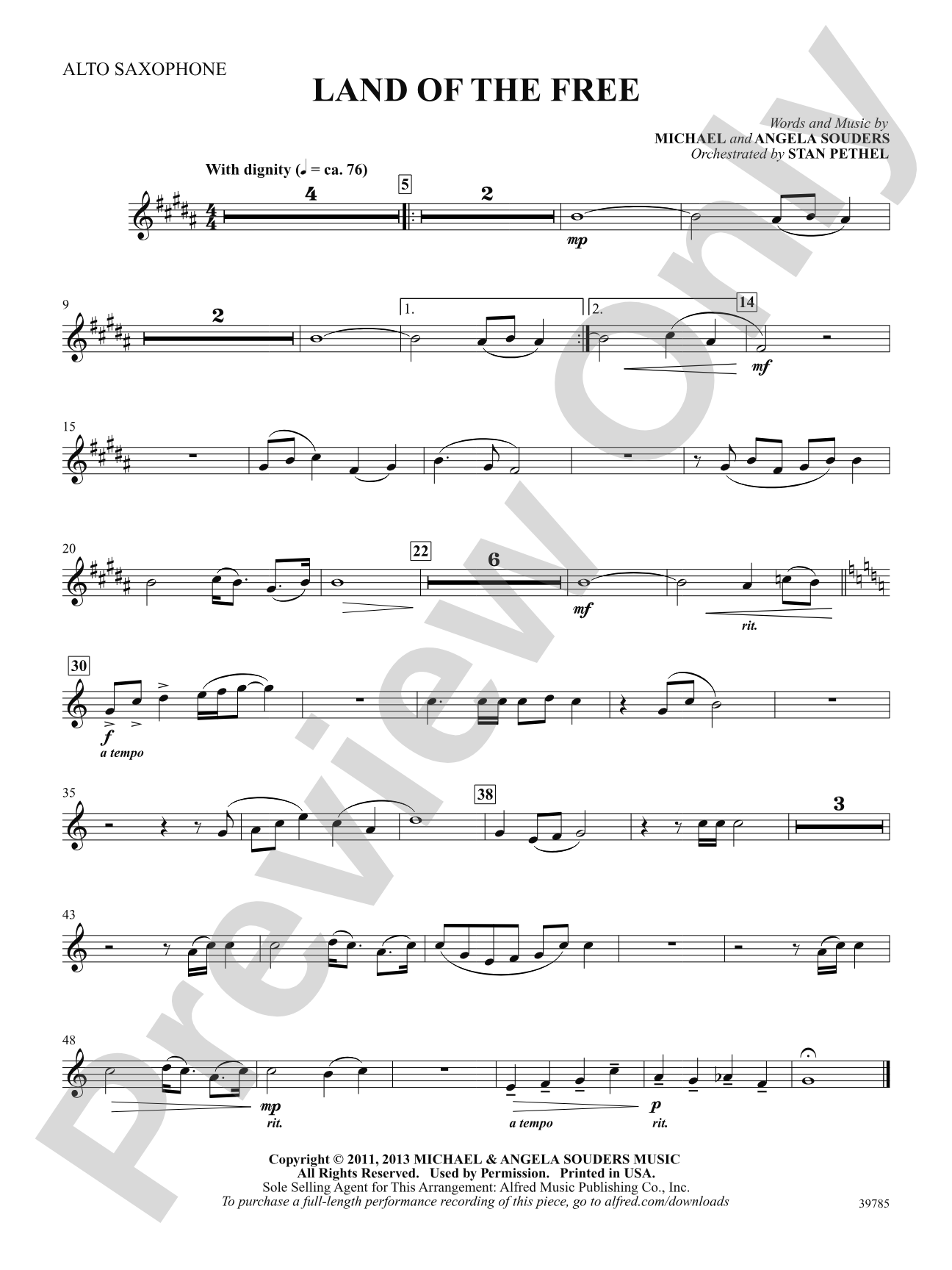Land of the Free: E-flat Alto Saxophone