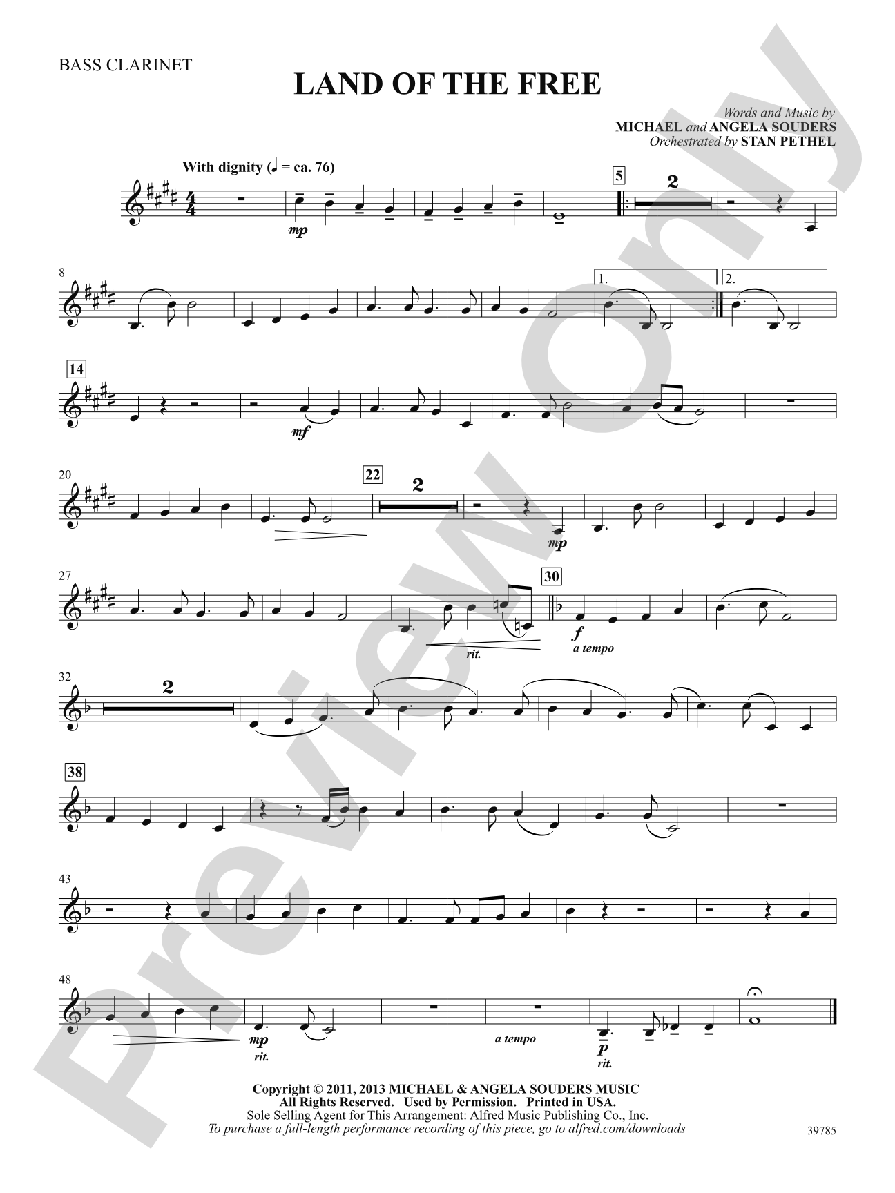 Land of the Free: B-flat Bass Clarinet