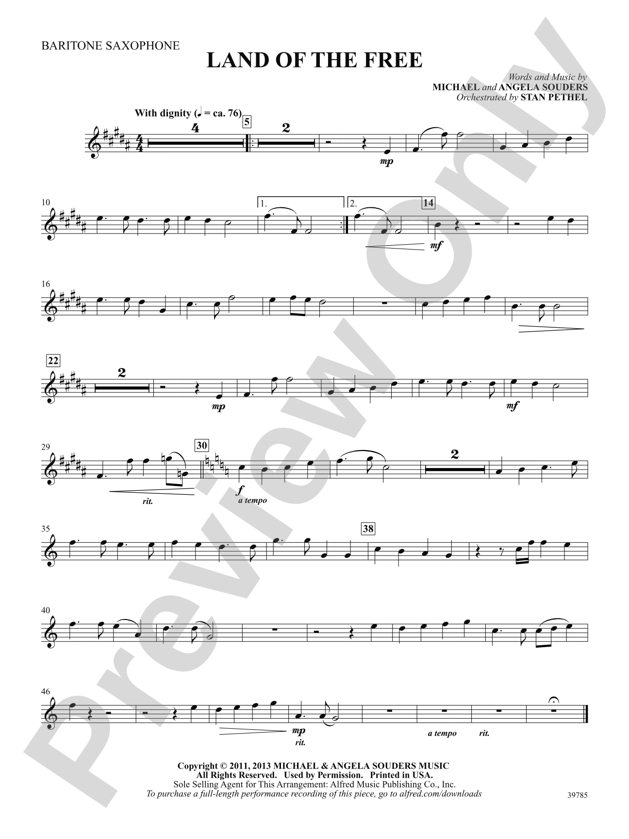Land of the Free: E-flat Baritone Saxophone
