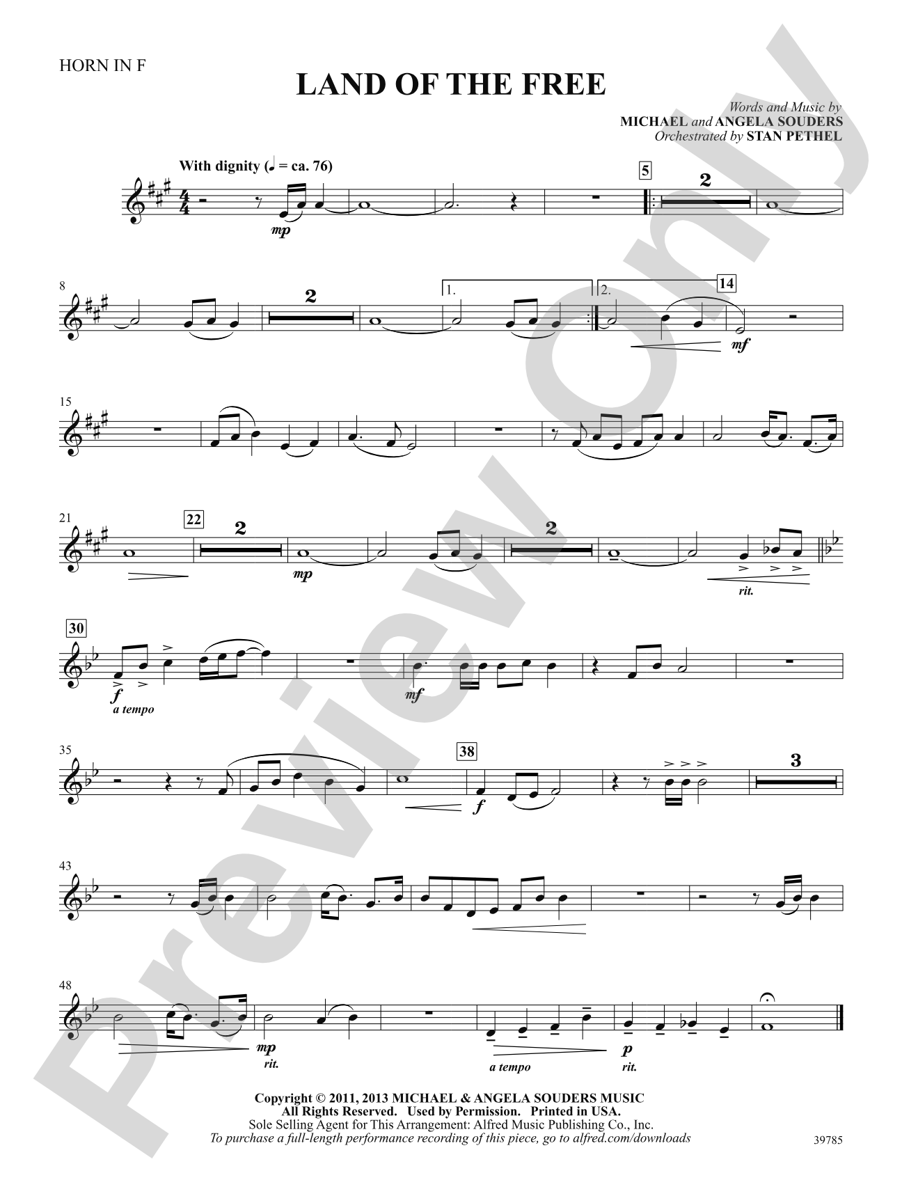 Land of the Free: 1st F Horn