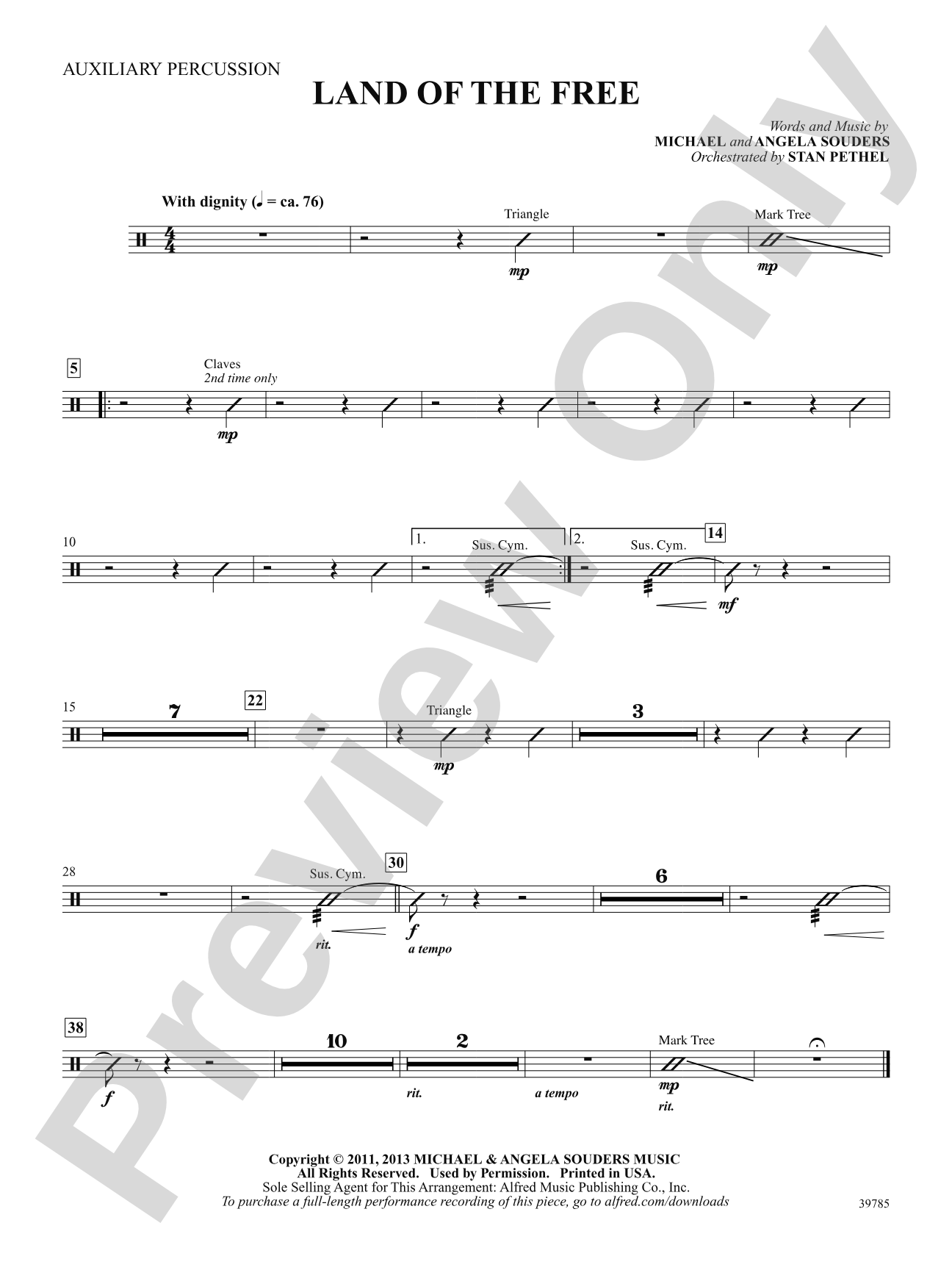 Land of the Free: 1st Percussion