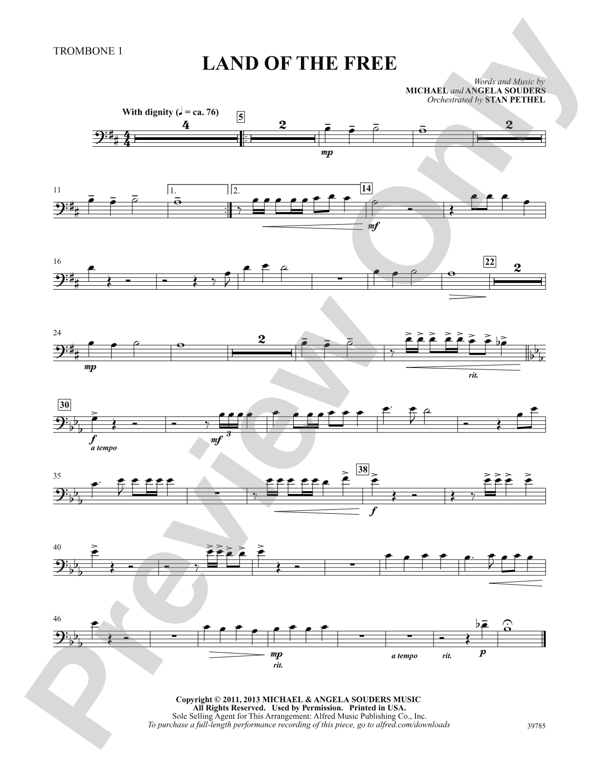 Land of the Free: 1st Trombone