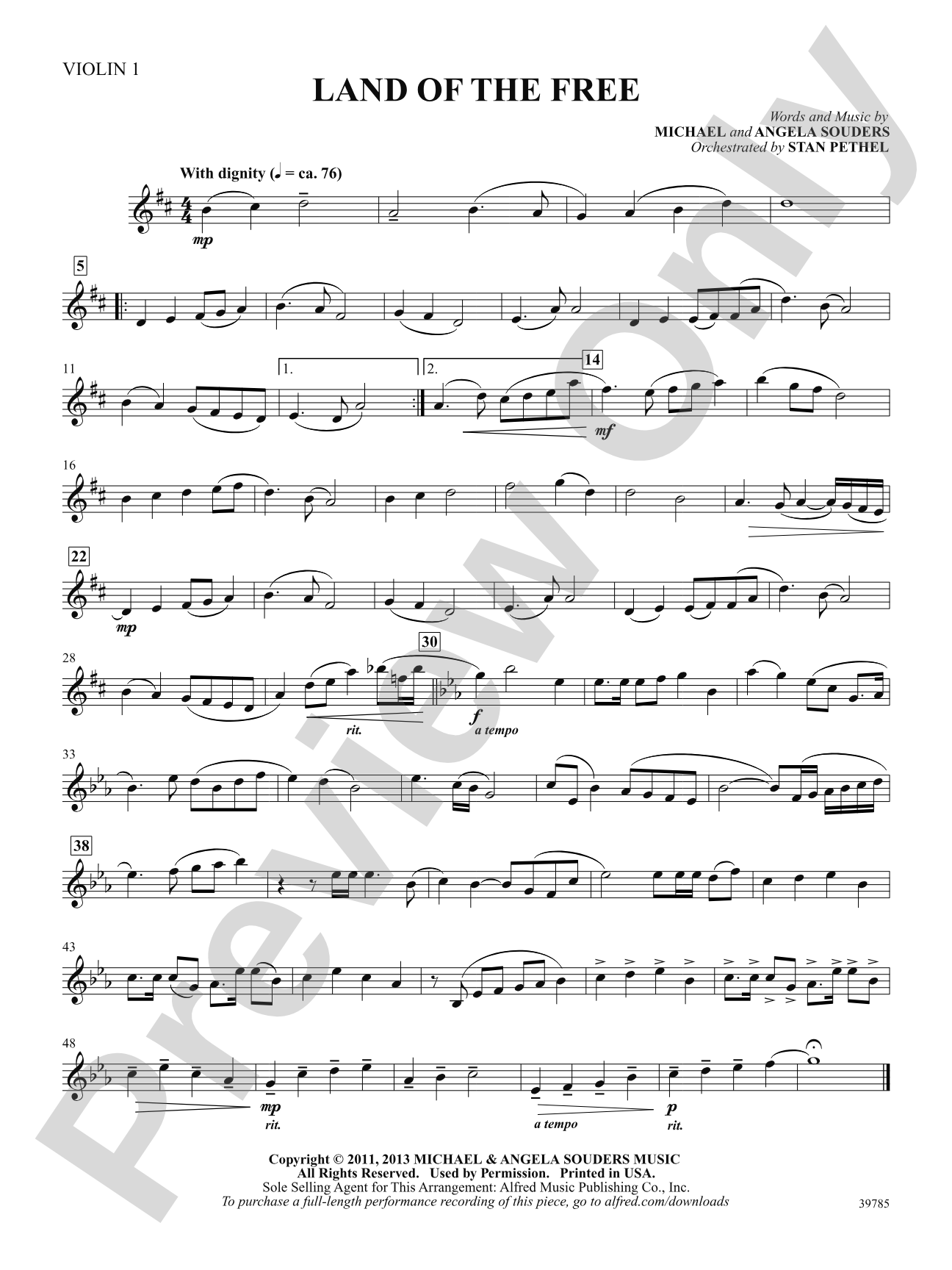 Land of the Free: 1st Violin