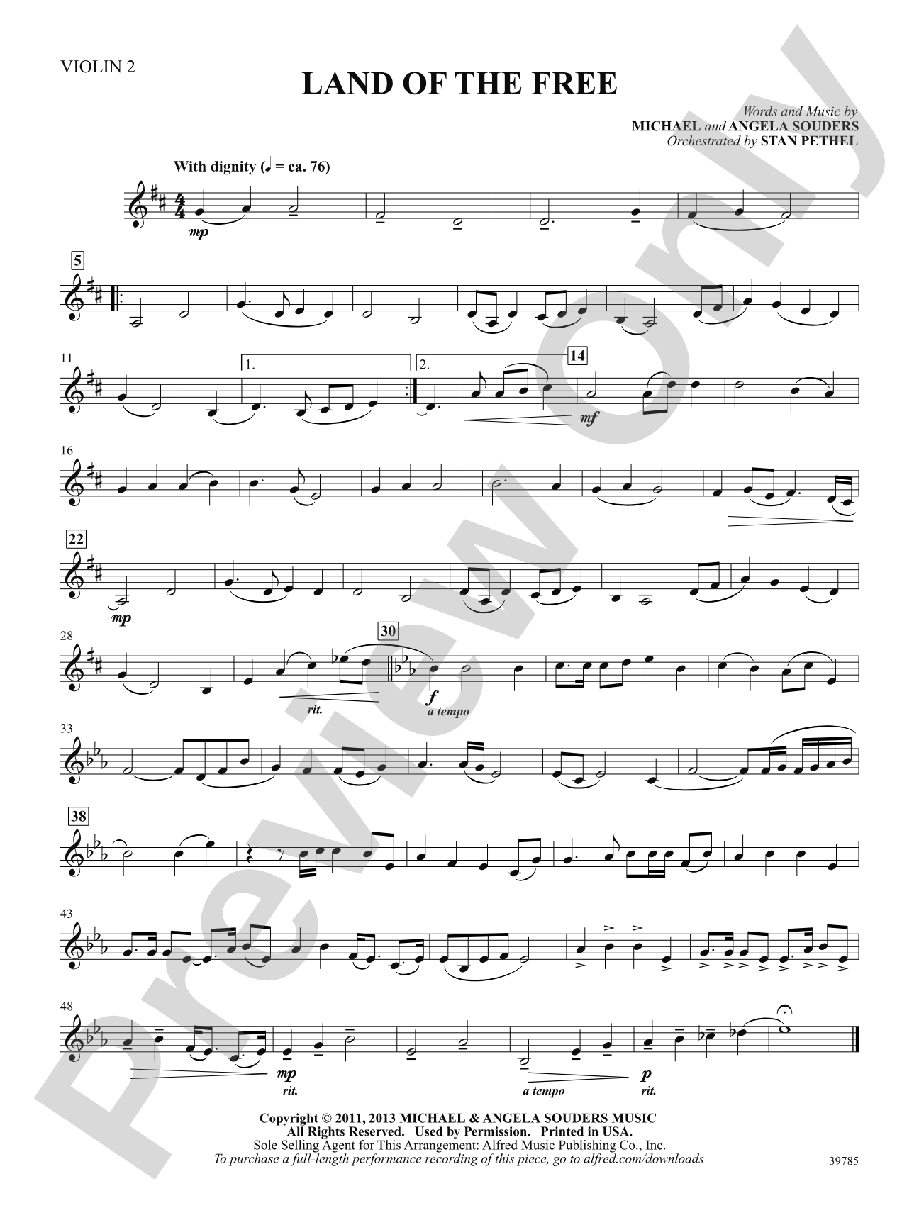 Land of the Free: 2nd Violin